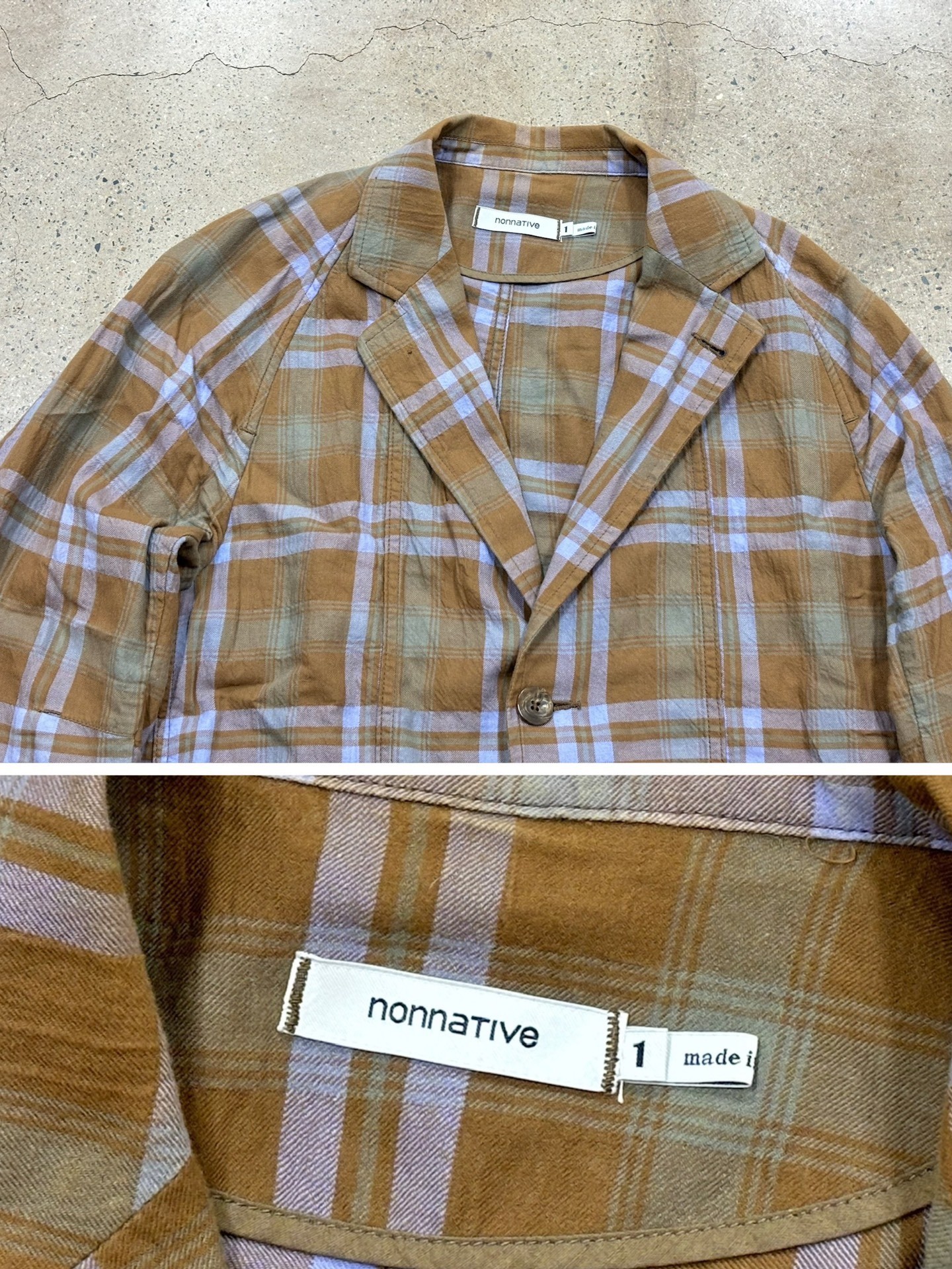 Nonnative Long Plaid Oversize Coat — back