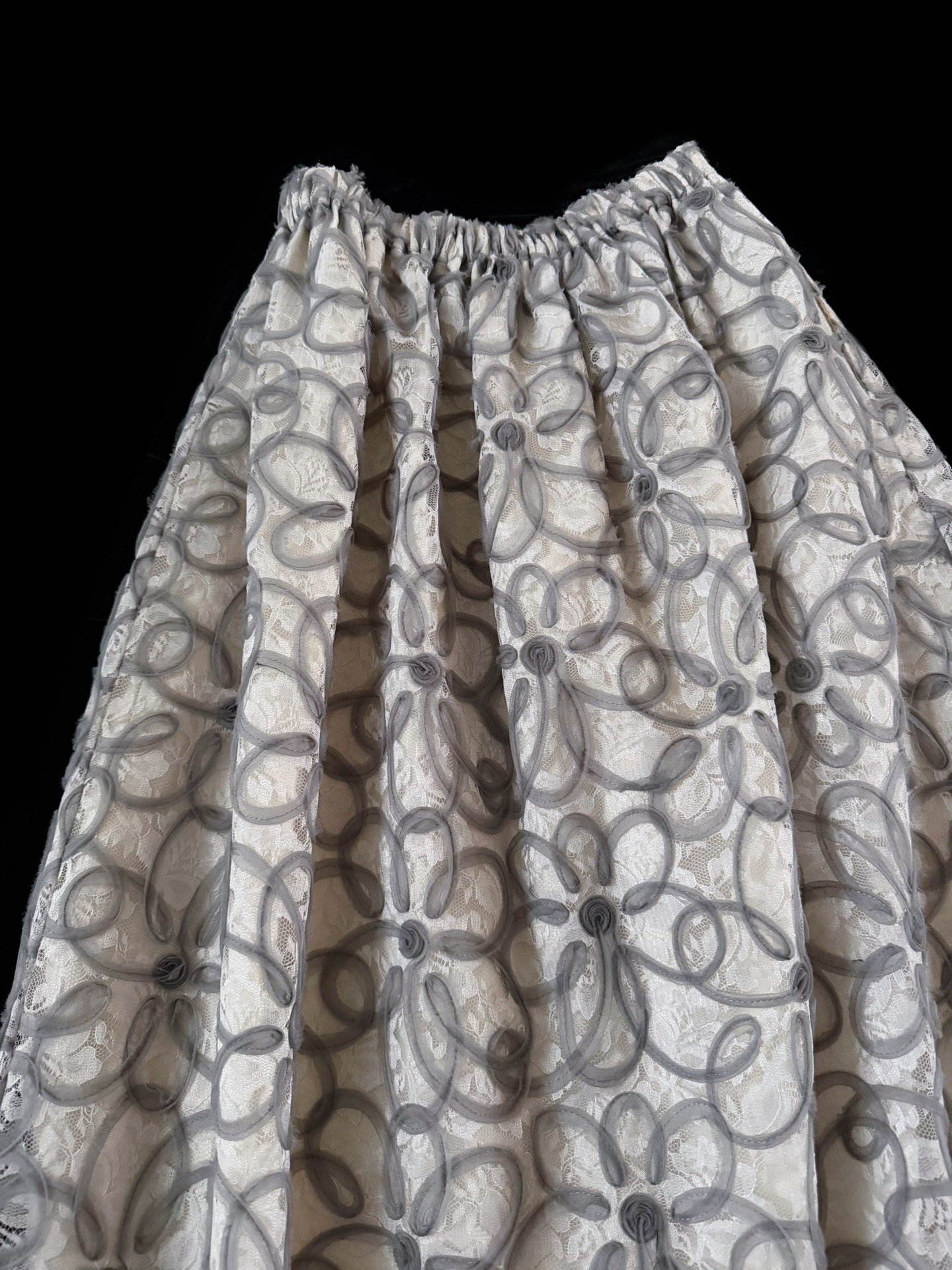 Comme des Garcons Tricot Lace Midi Skirt — detail