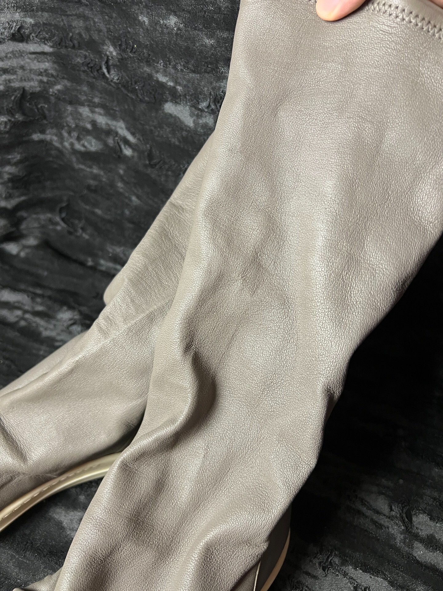 Rick Owens 17FW Sand Leather Boots — front