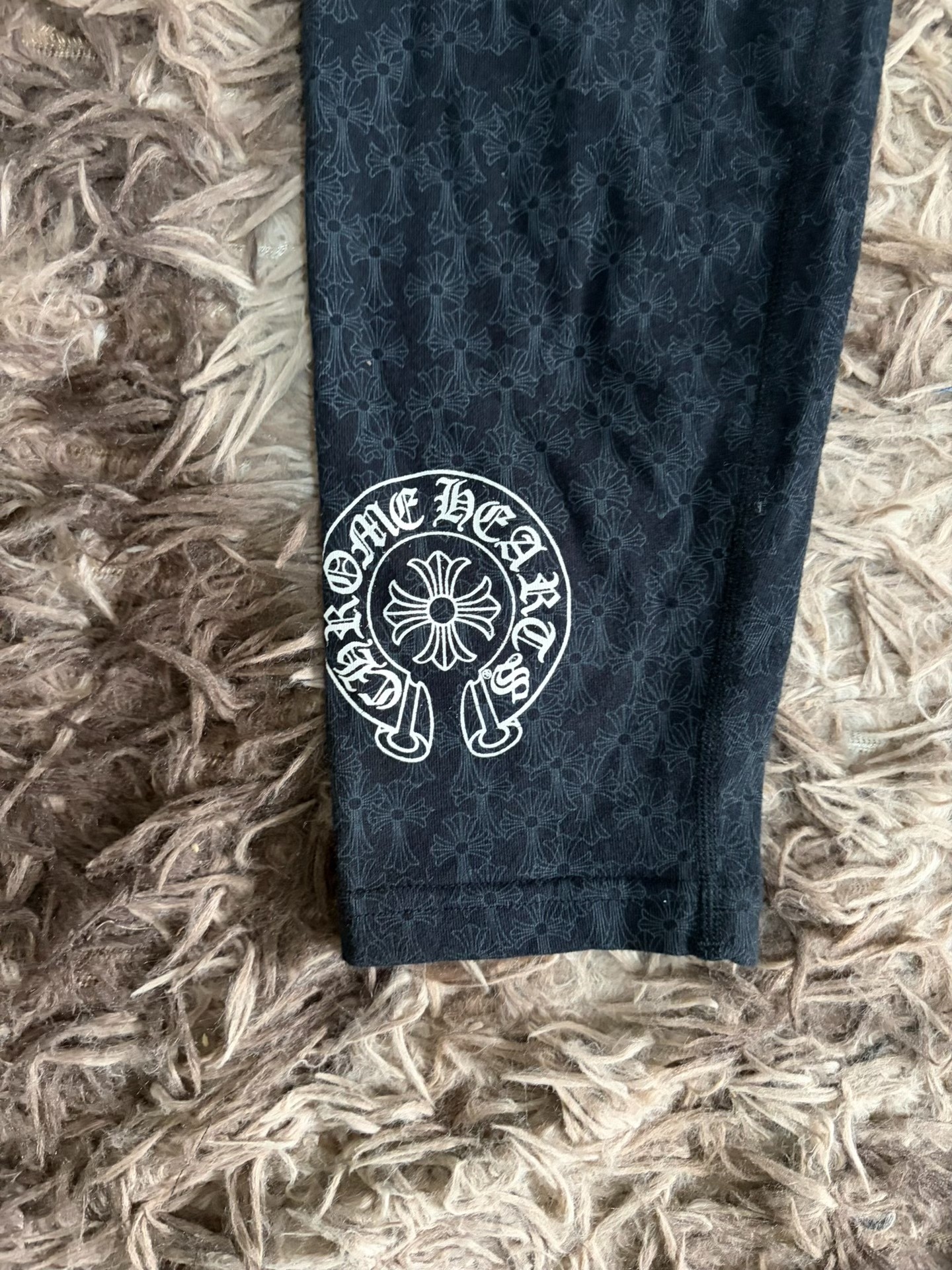 Chrome Hearts Black Cross Print Stretch Leggings — front