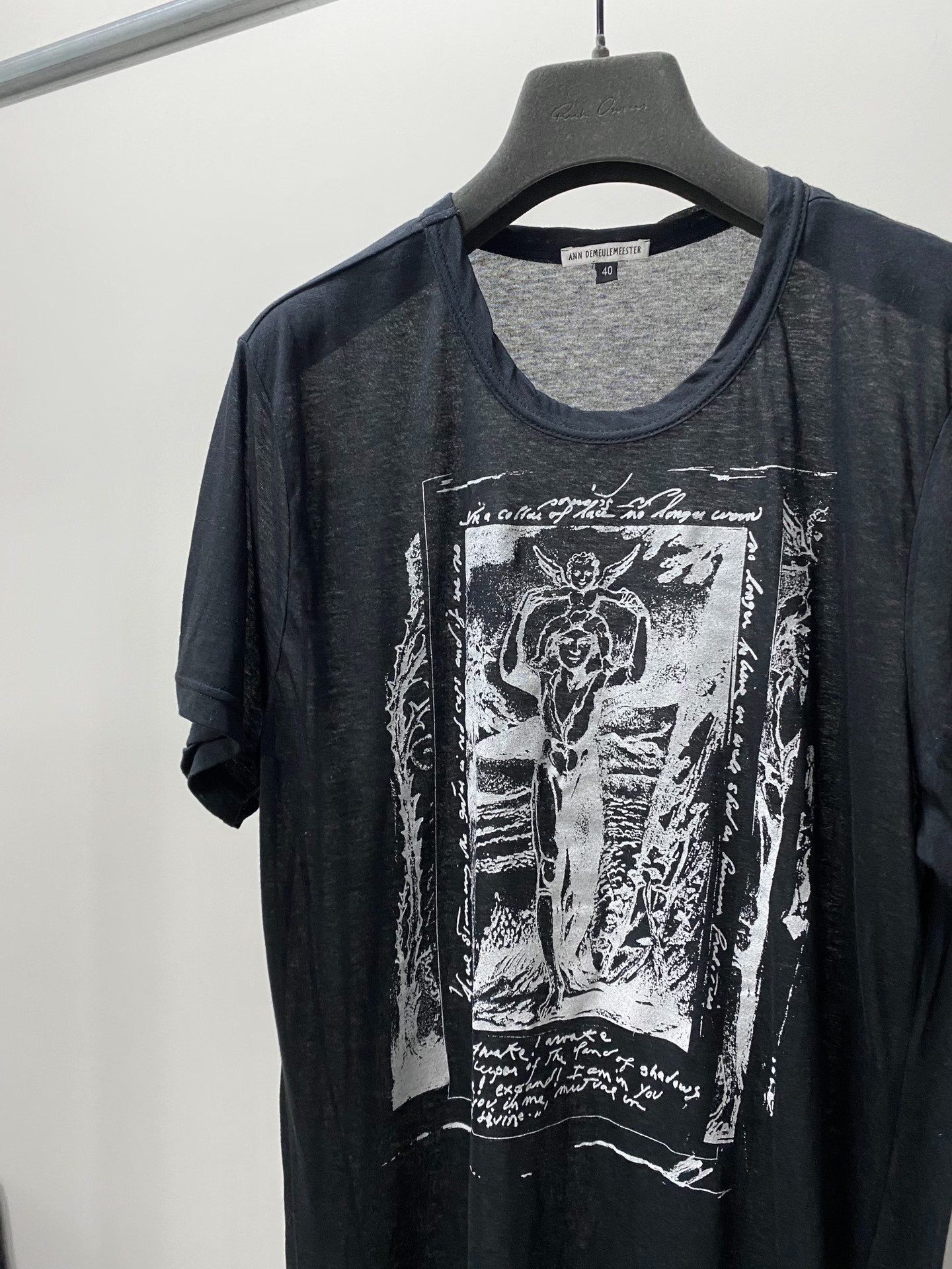 Ann Demeulemeester Black Longline T-Shirt — front