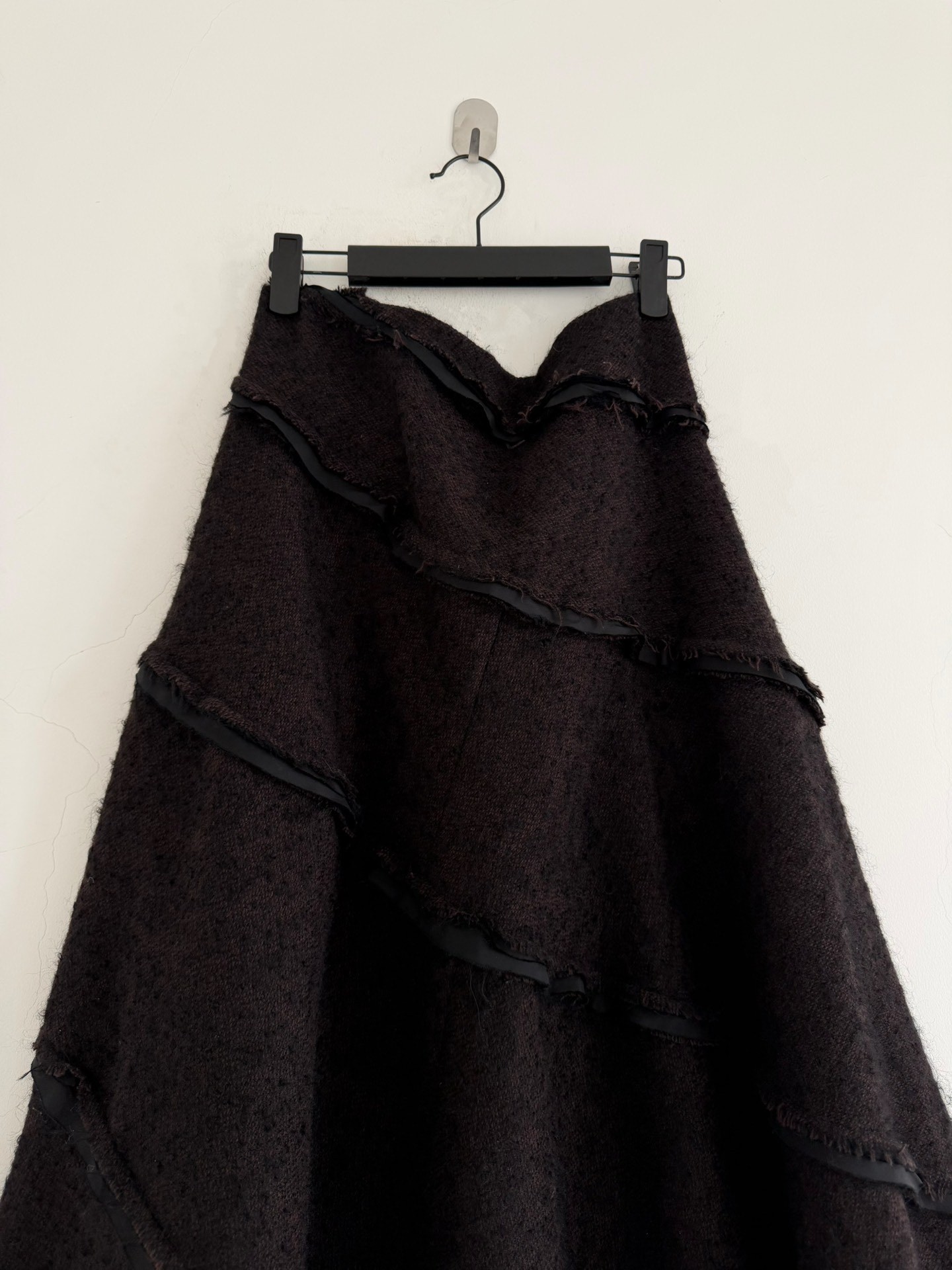Junya Watanabe Wool Frayed Skirt — label