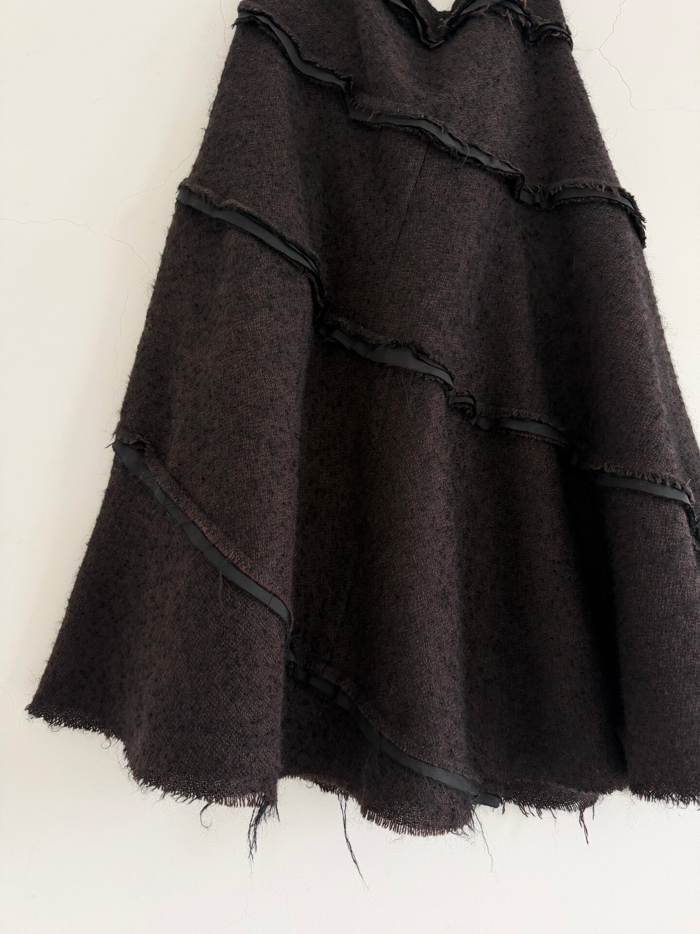 Junya Watanabe Wool Frayed Skirt — detail