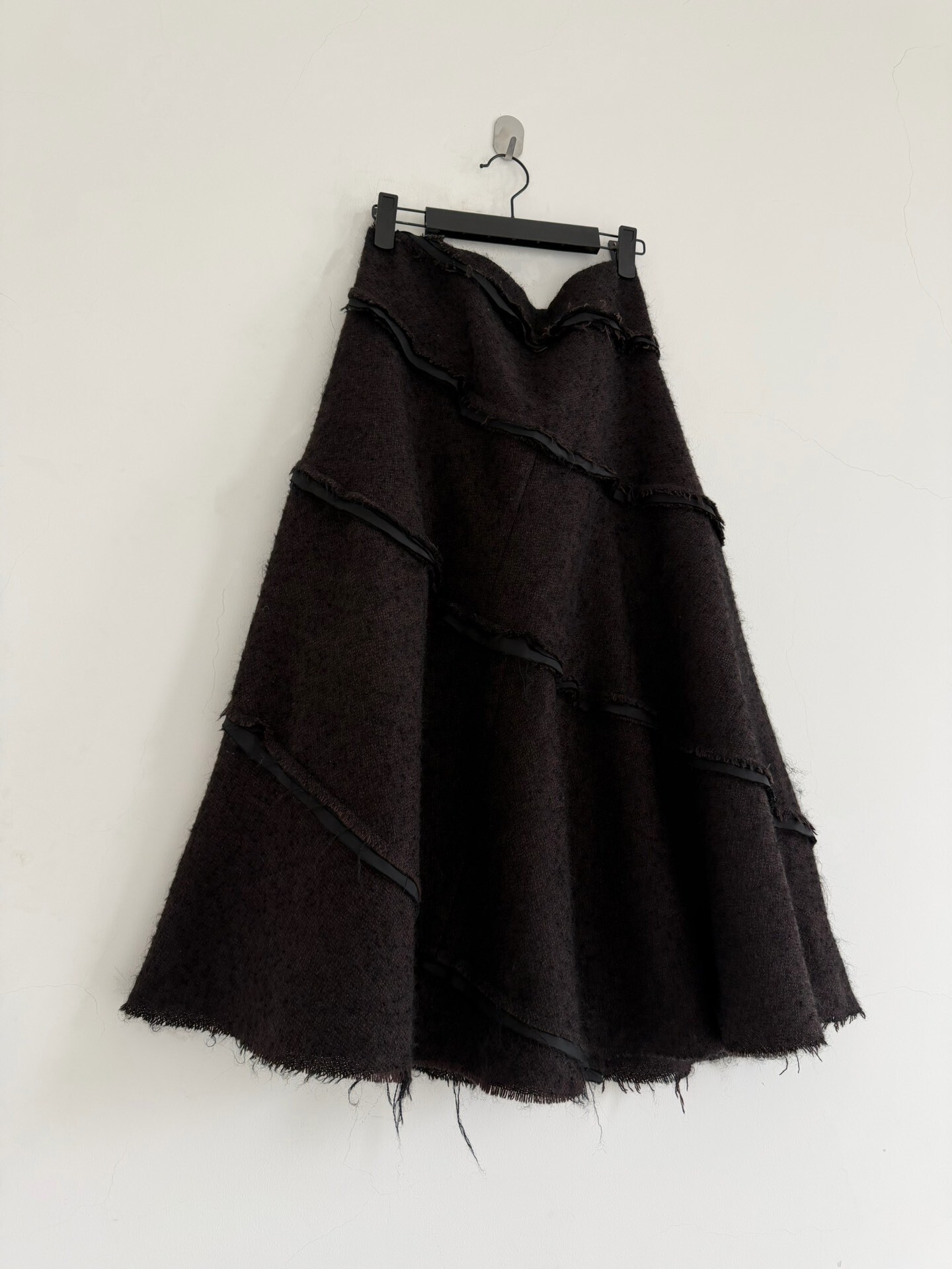 Junya Watanabe Wool Frayed Skirt — front