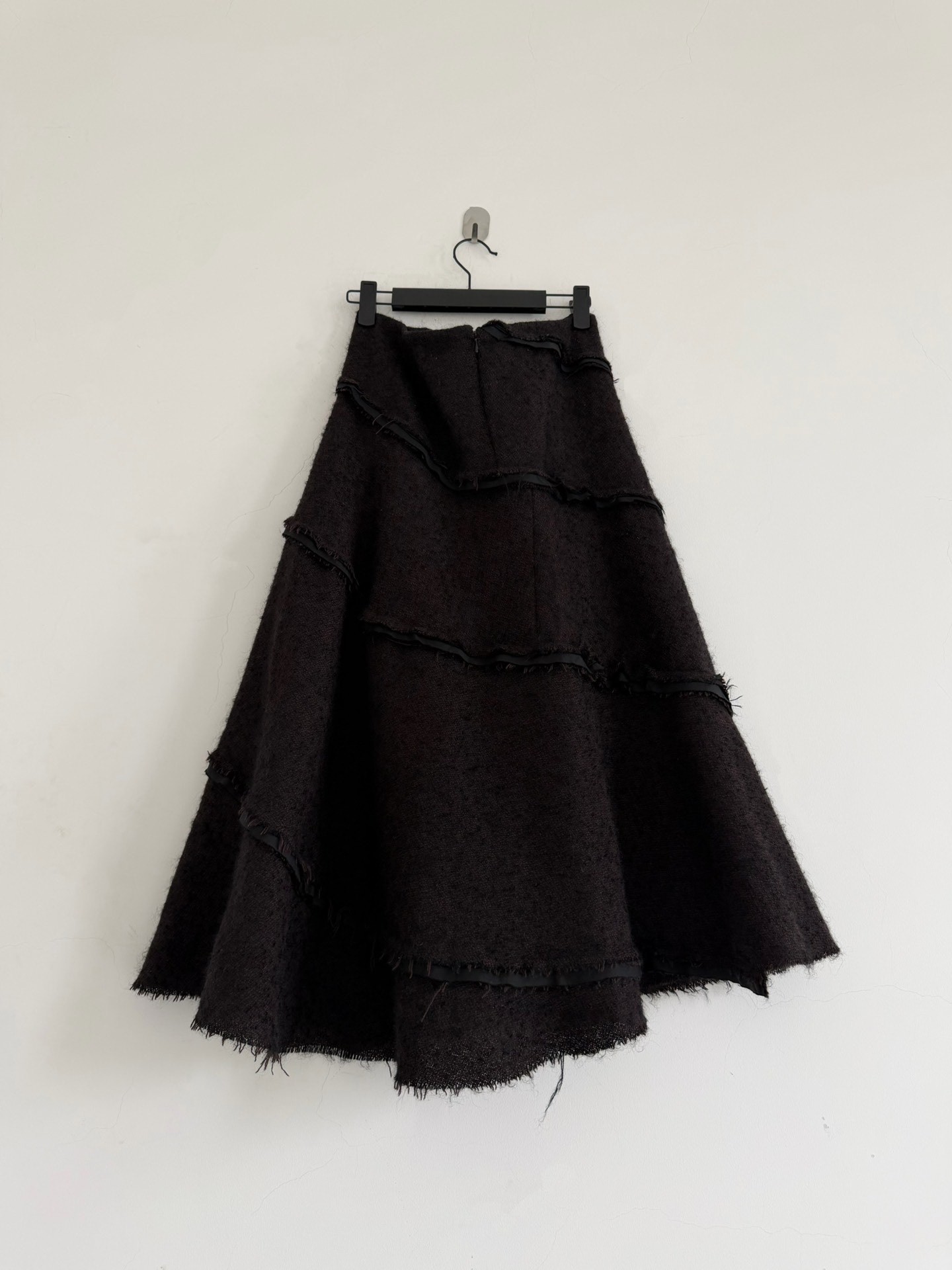 Junya Watanabe Wool Frayed Skirt — back