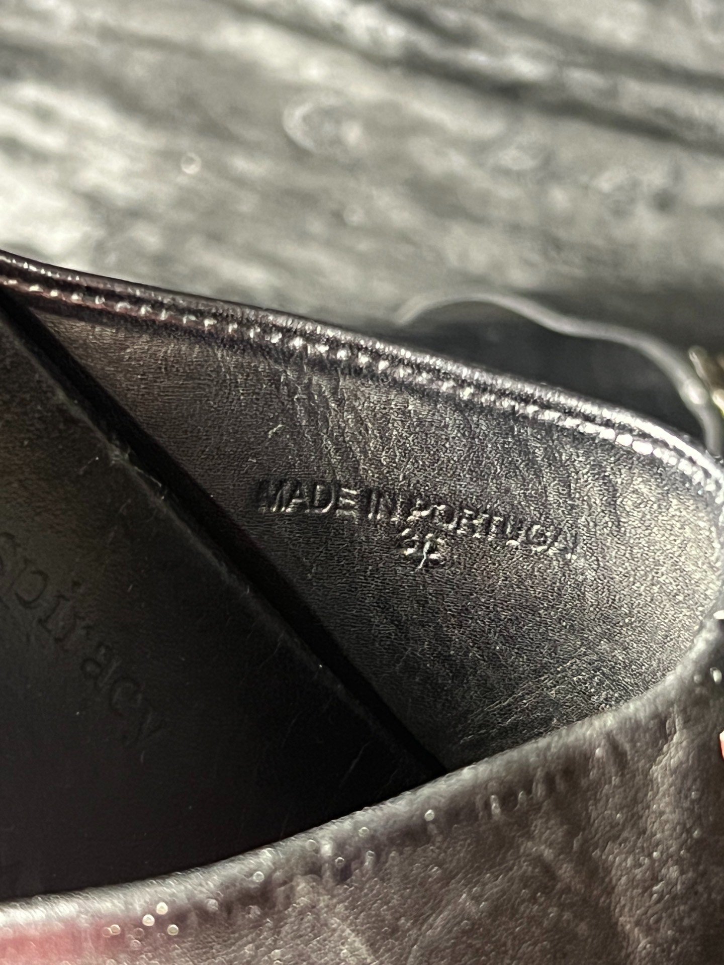 ISAAC SELLAM Black Leather Slippers — detail