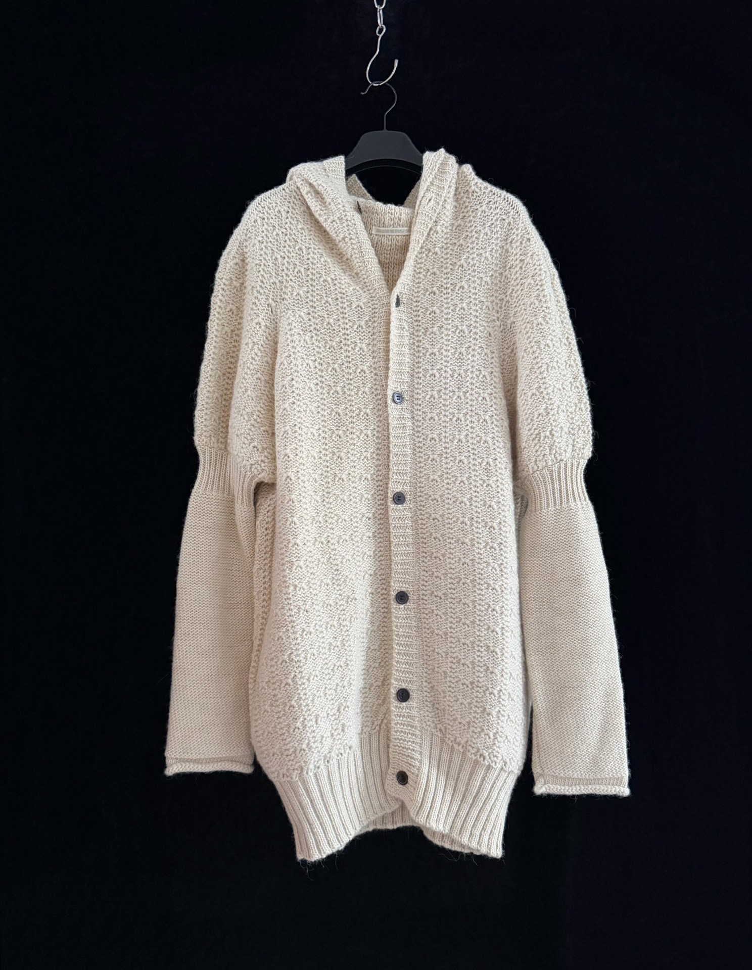 Y's 2003 Knit Hooded Cardigan — label