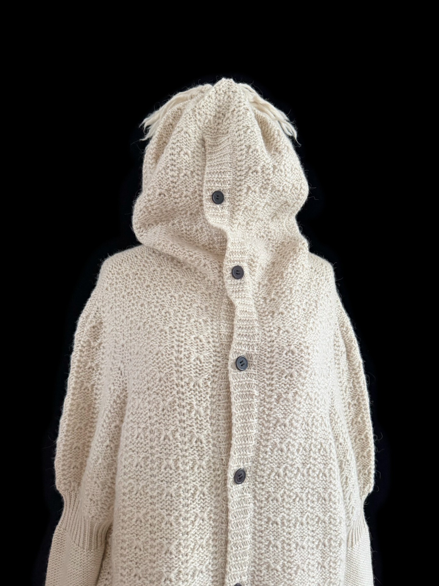 Y's 2003 Knit Hooded Cardigan — detail
