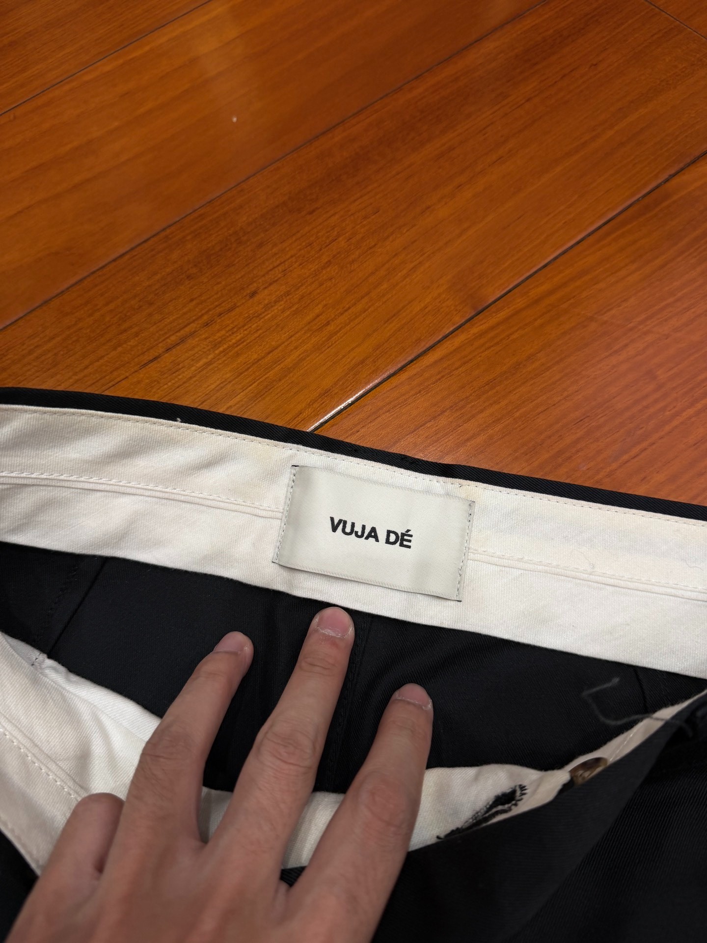 Vujade 005 Leather Panel Work Pants — label