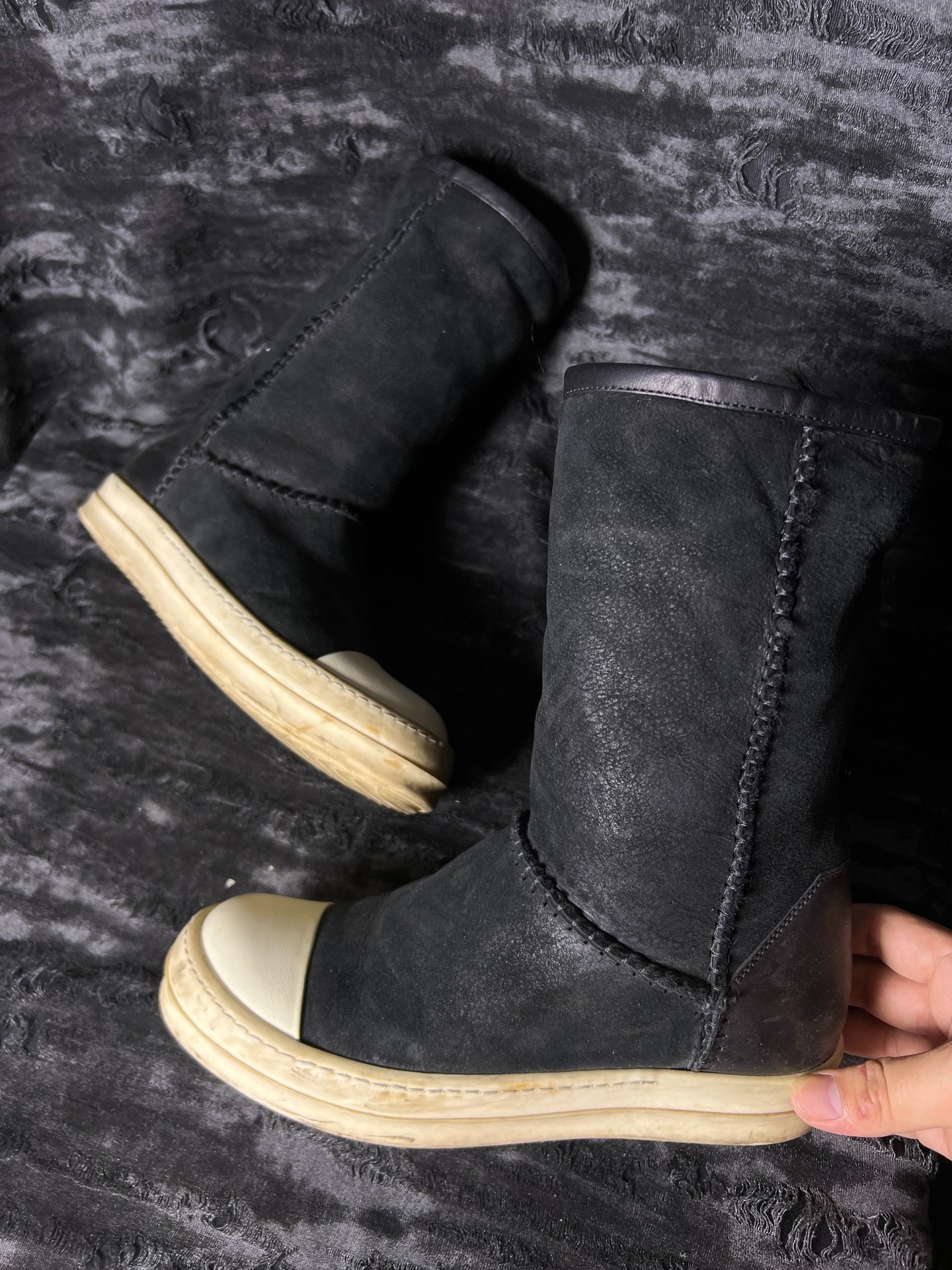 Rick Owens 16FW Women's Leather Boots — front