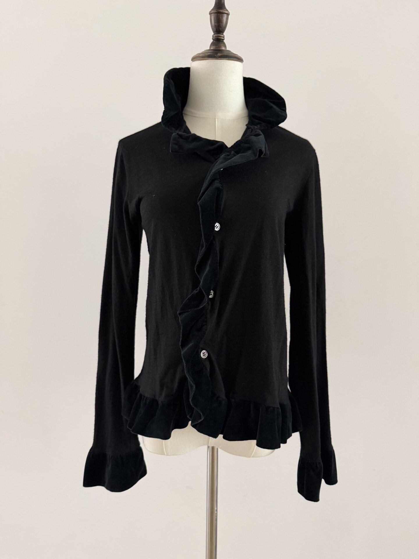 Comme Des Garcons Tricot Ruffled Cardigan — front