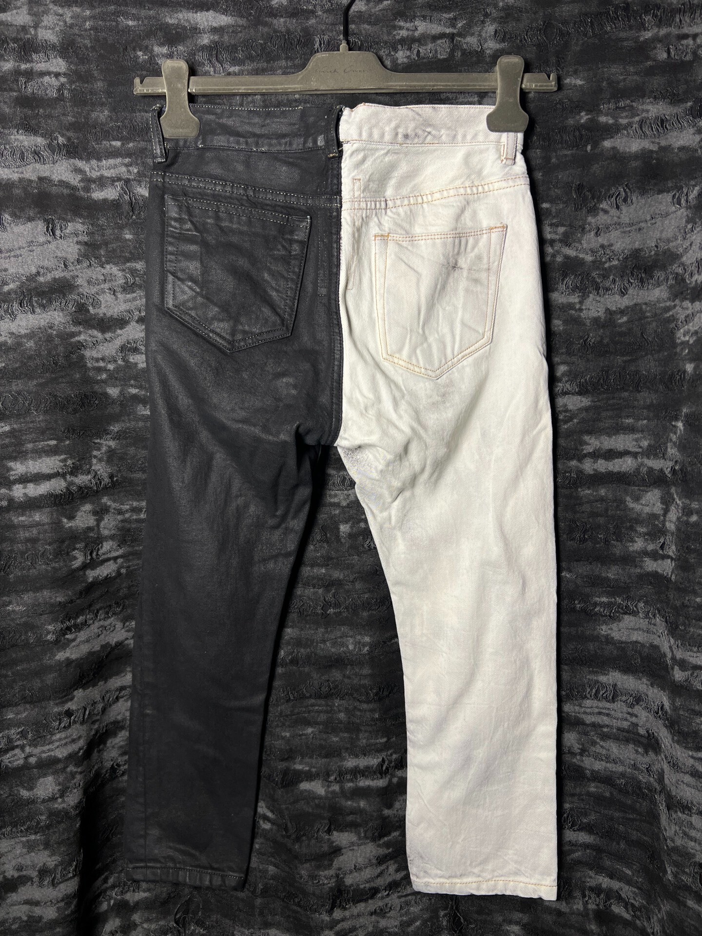 Rick Owens 14FW Tyrone Collage Denim Jeans — front