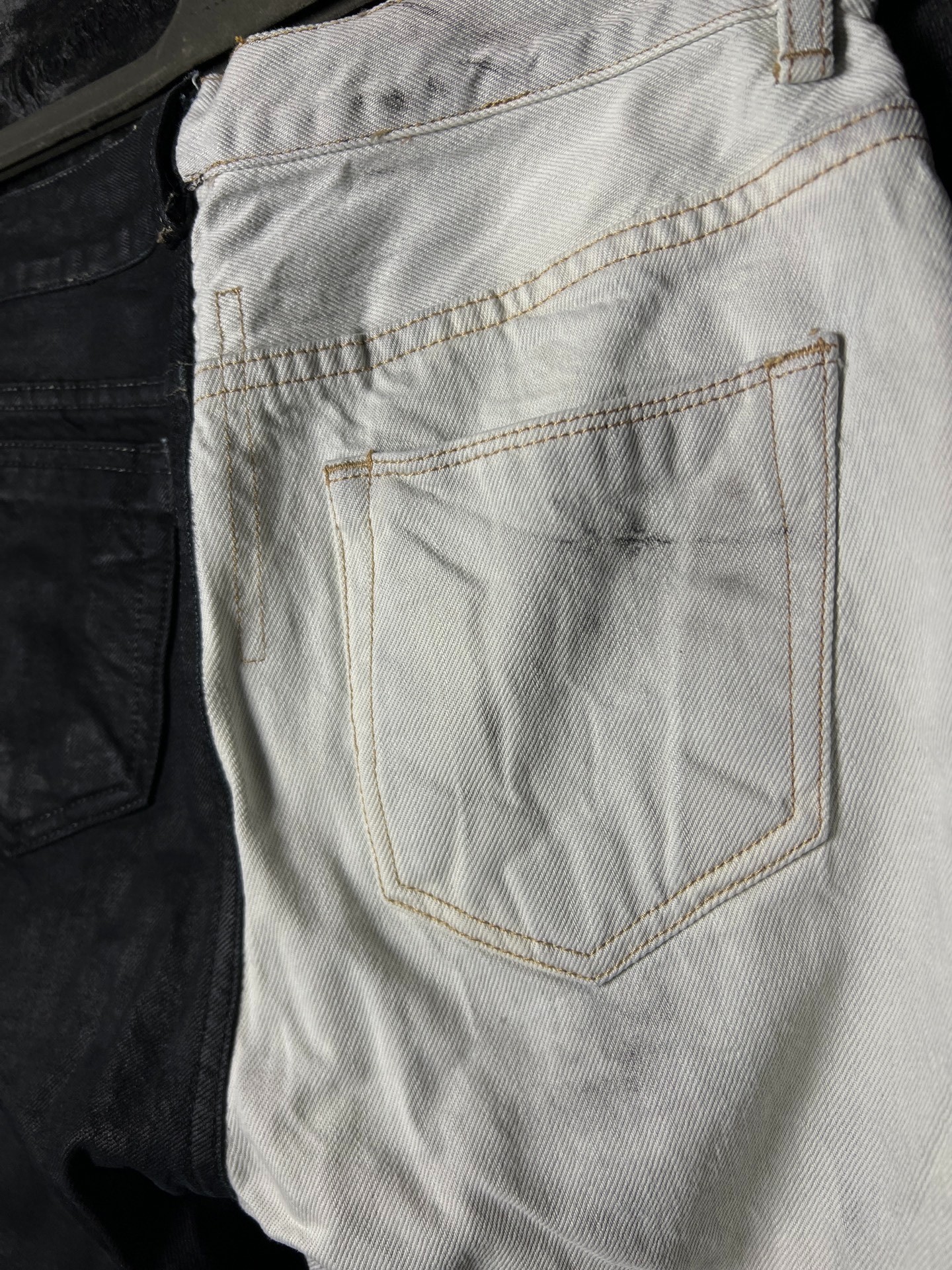 Rick Owens 14FW Tyrone Collage Denim Jeans — back