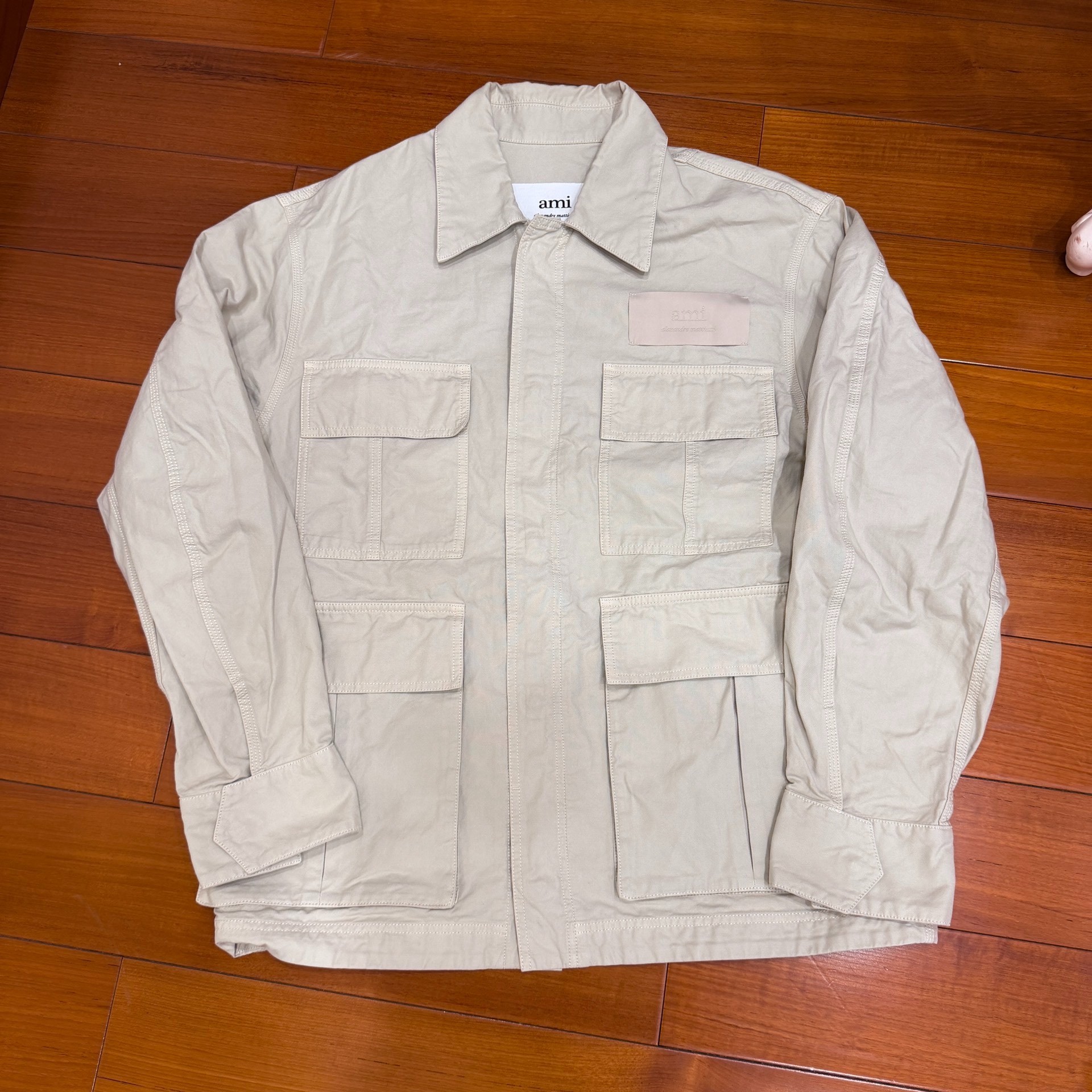 AMI Beige Four-Pocket Utility Jacket