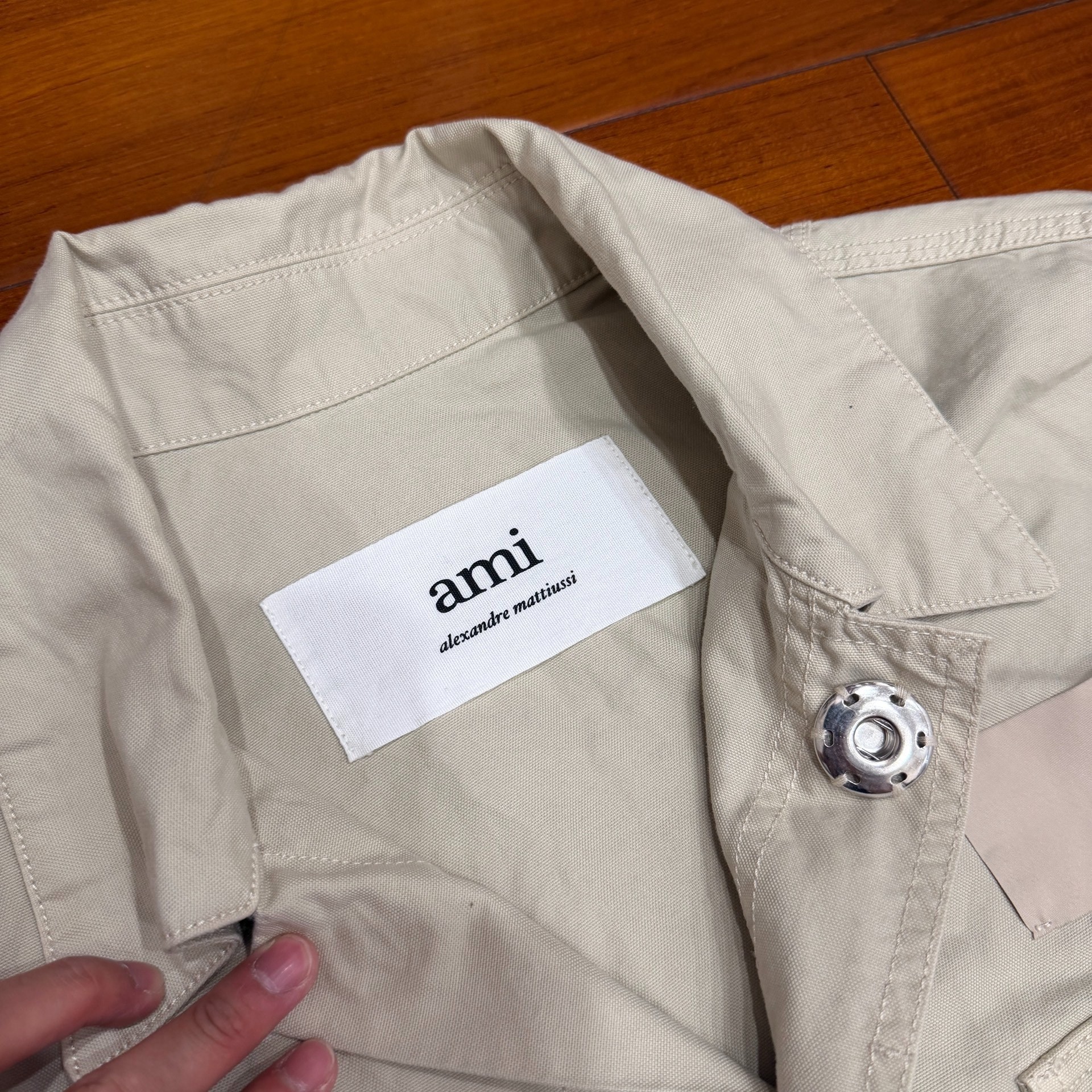 AMI Beige Four-Pocket Utility Jacket — back