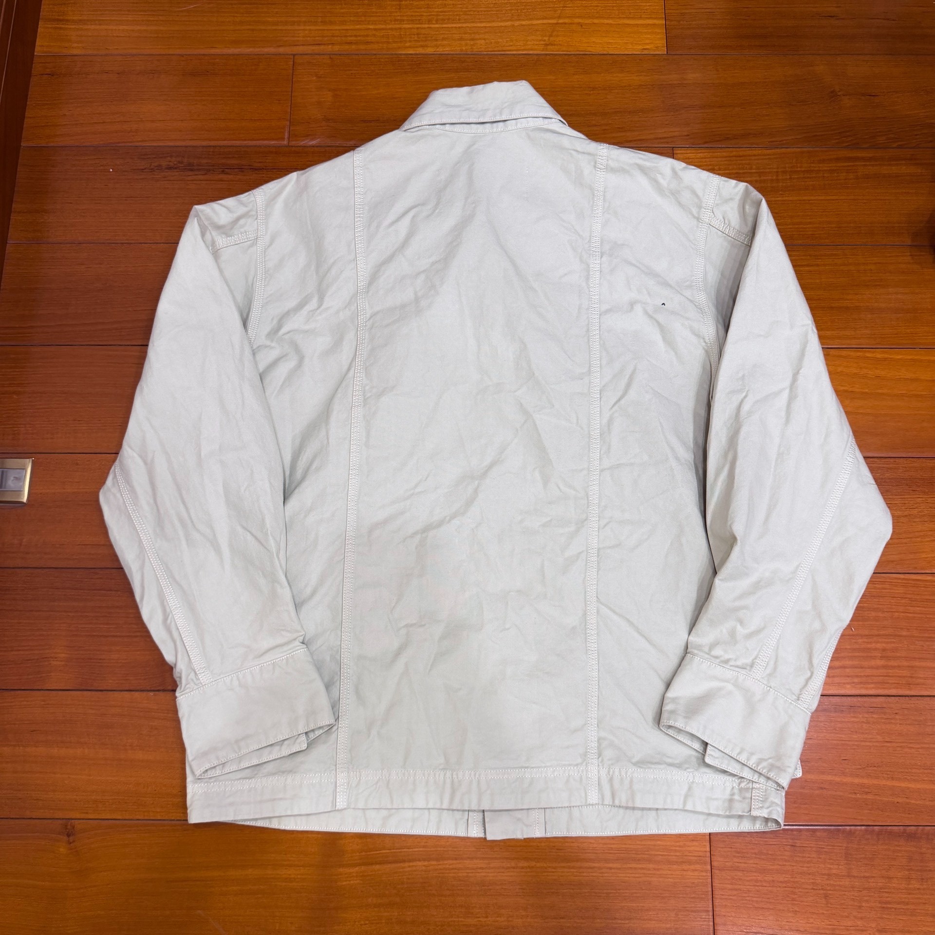 AMI Beige Four-Pocket Utility Jacket — front