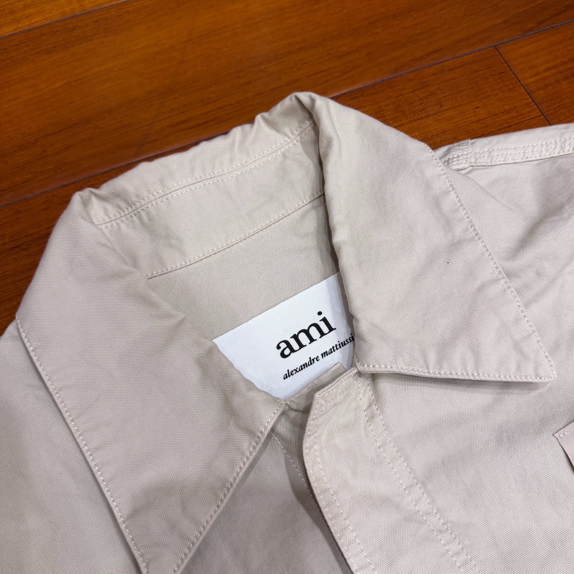 AMI Beige Four-Pocket Utility Jacket — detail