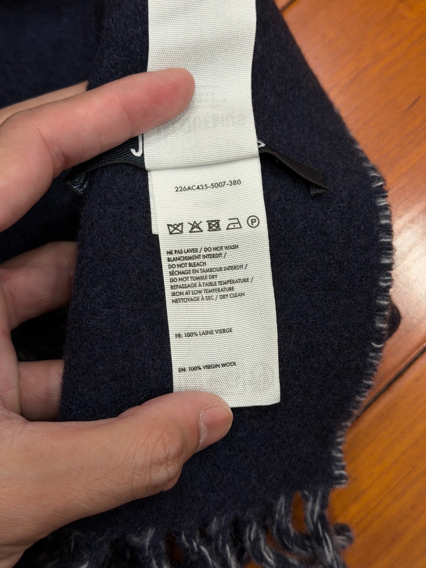 Jacquemus Navy Fringed Scarf — back
