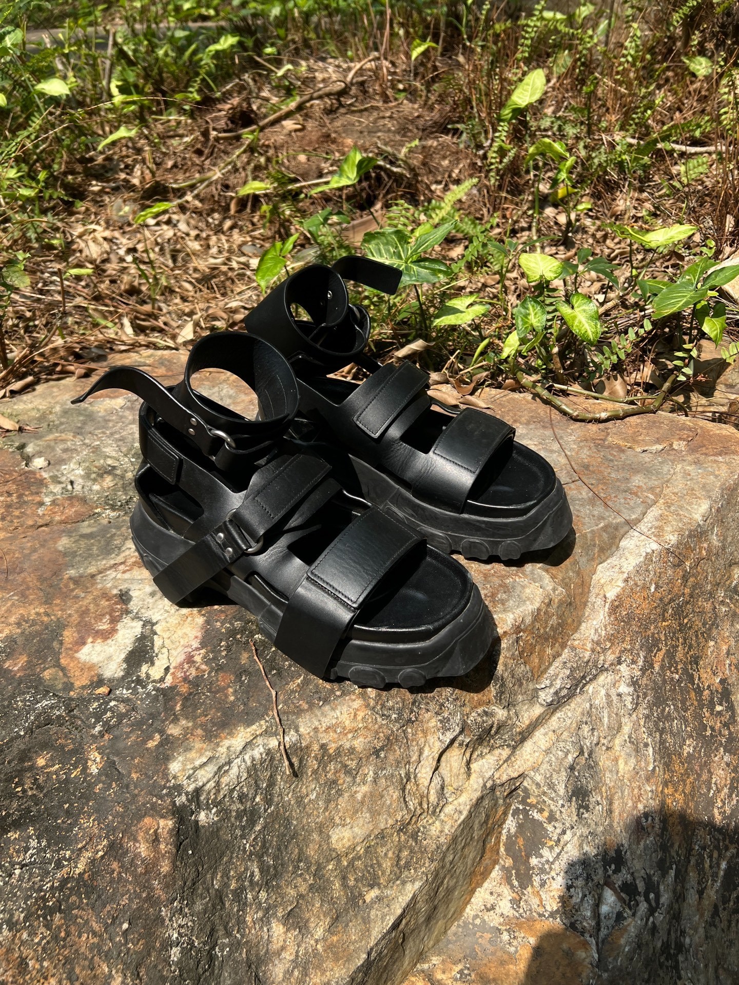 Rick Owens 20SS Tank Sole Leather Sandals — front