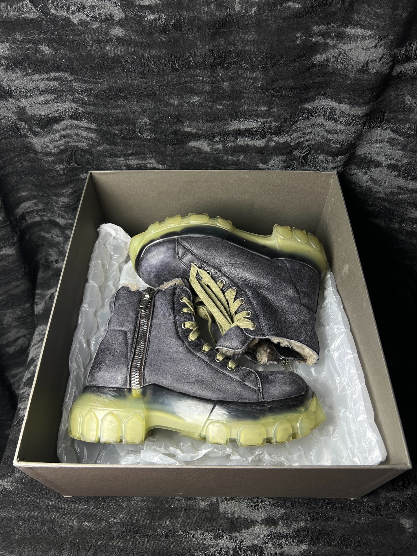 Rick Owens 20FW Platform Boots — front