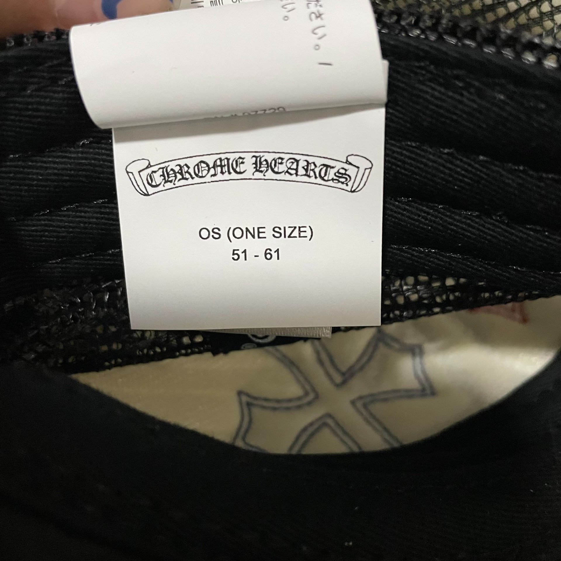 Chrome Hearts Red White Blue Cross Trucker Cap — back