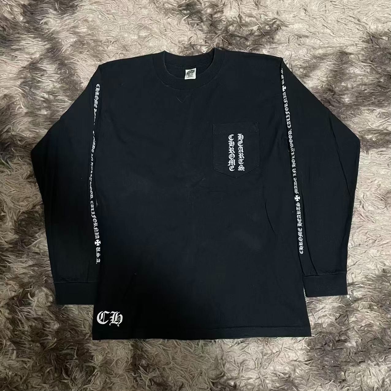 Chrome Hearts Black Cross Long Sleeve Top