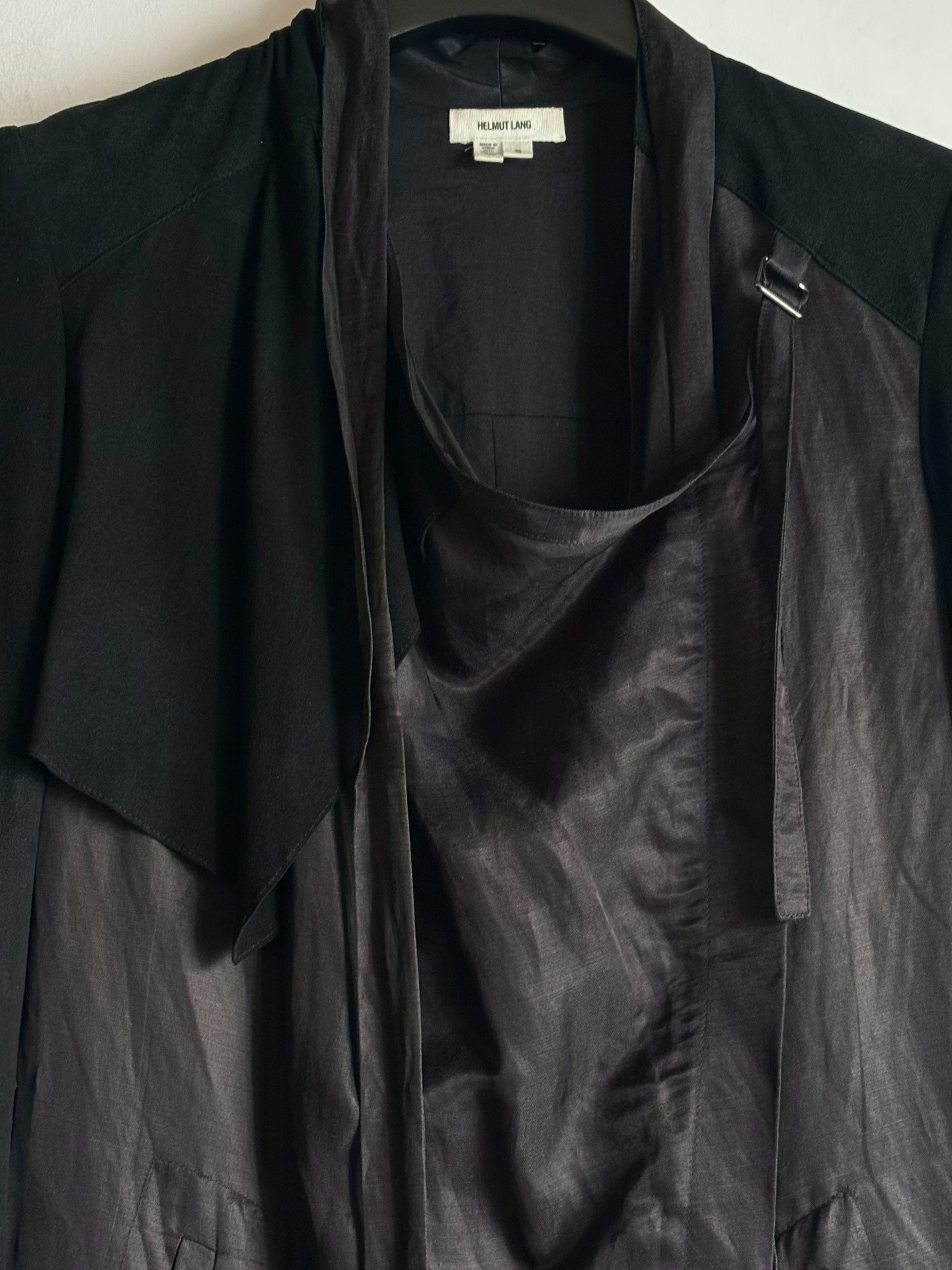 Helmut Lang Suede Panel Trench Coat — back