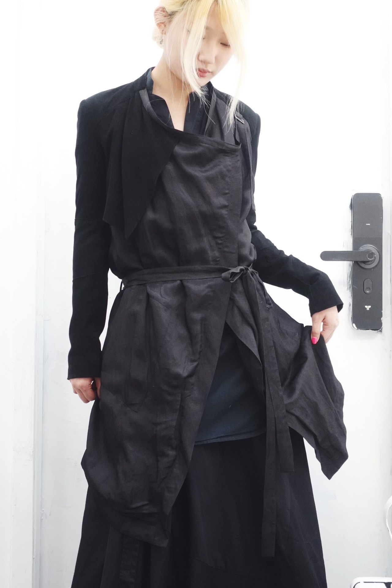 Helmut Lang Suede Panel Trench Coat — front