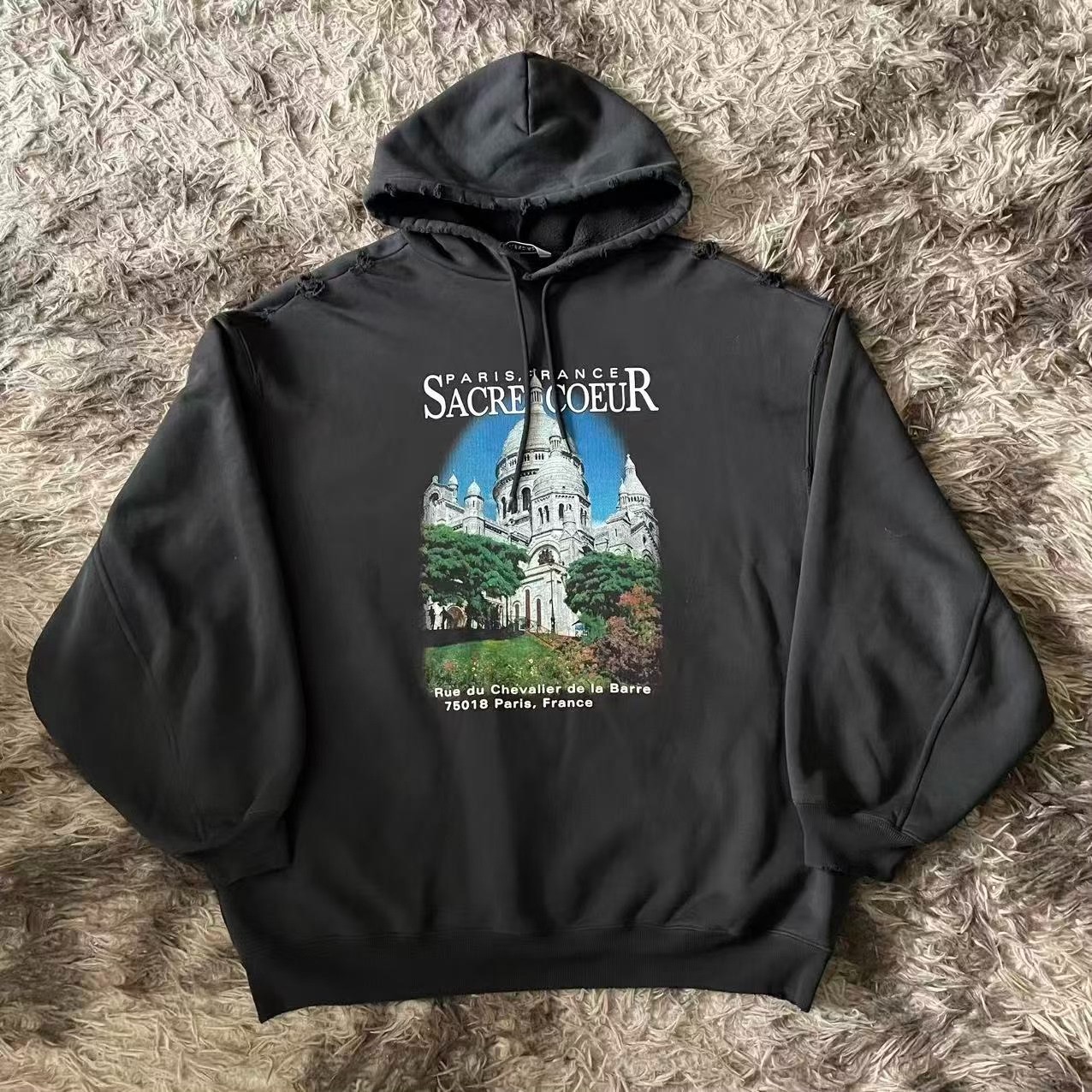 Balenciaga Distressed Sacre Coeur Hoodie