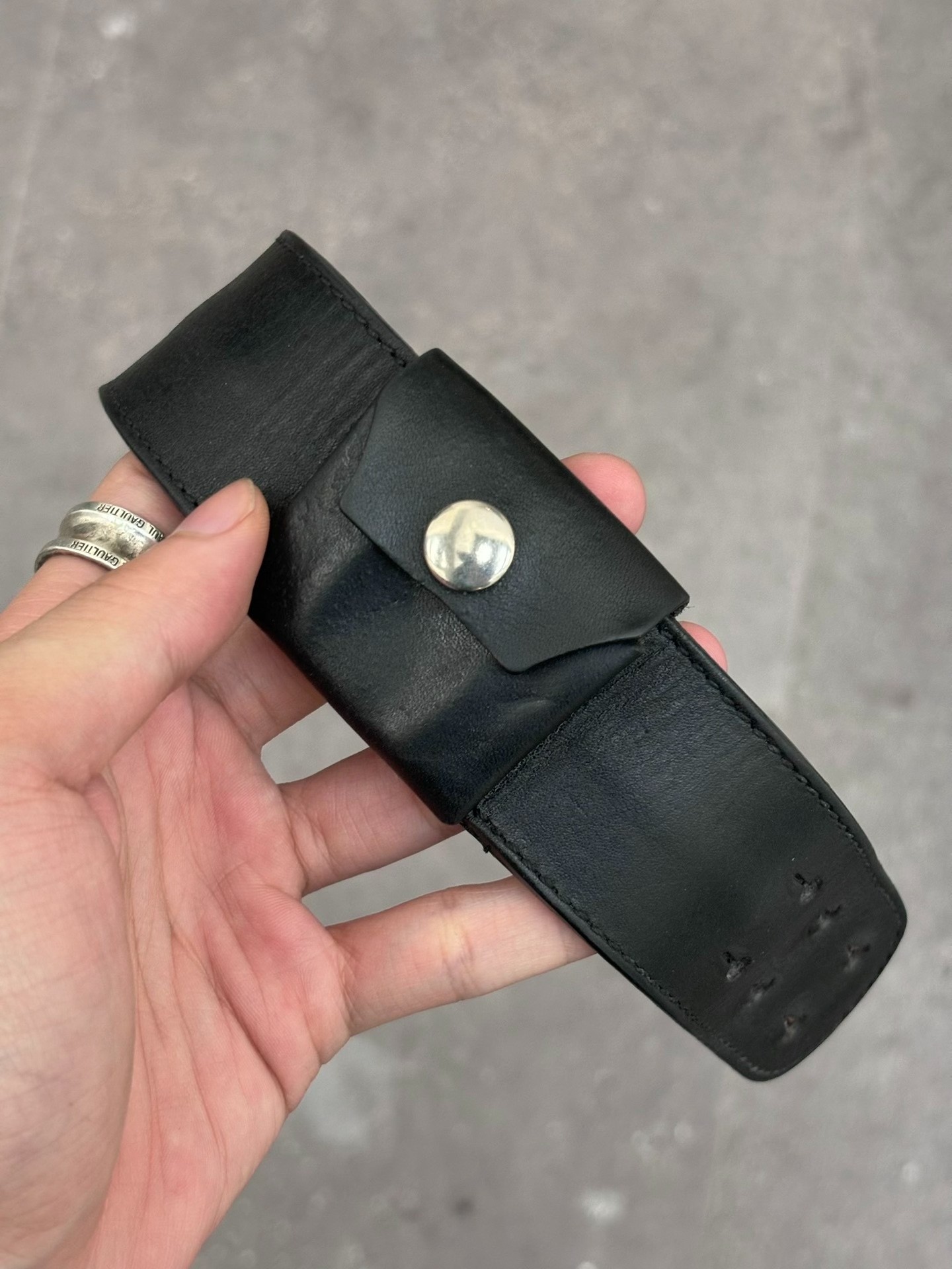 Maison Martin Margiela Leather Coin Purse Bracelet — back