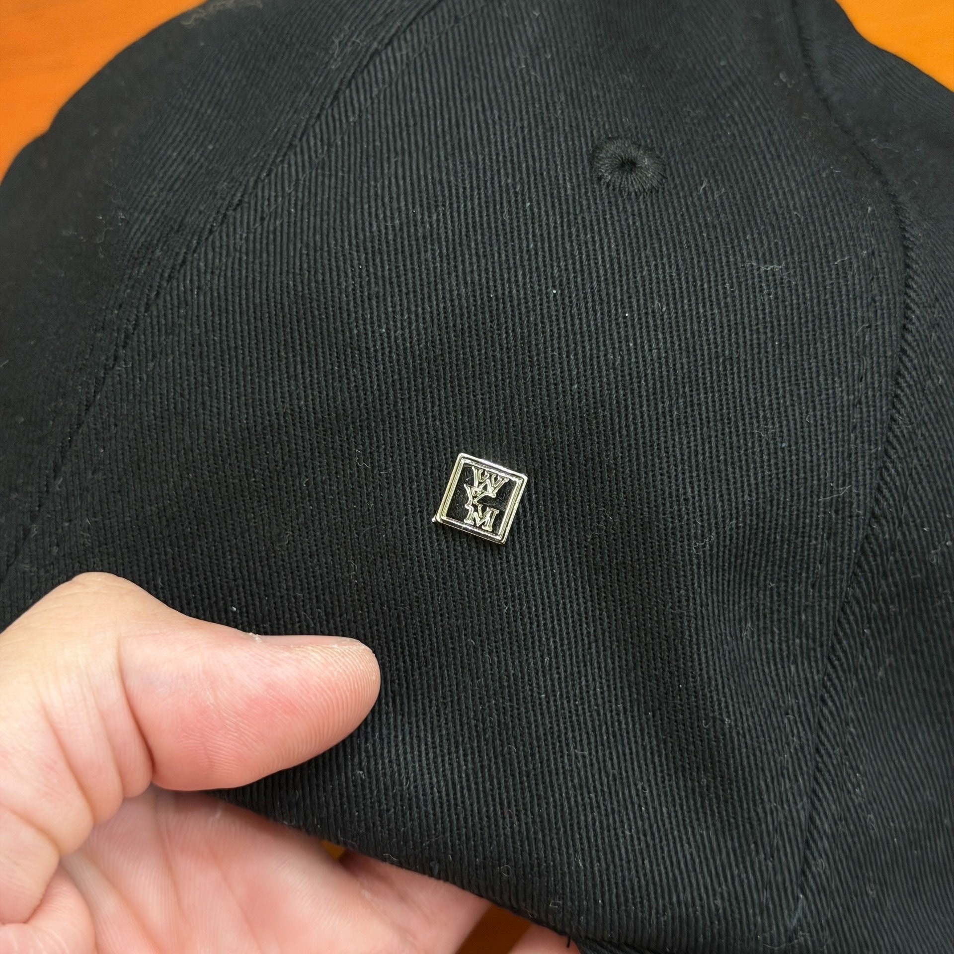 Wooyoungmi Navy Embroidered Baseball Cap — detail