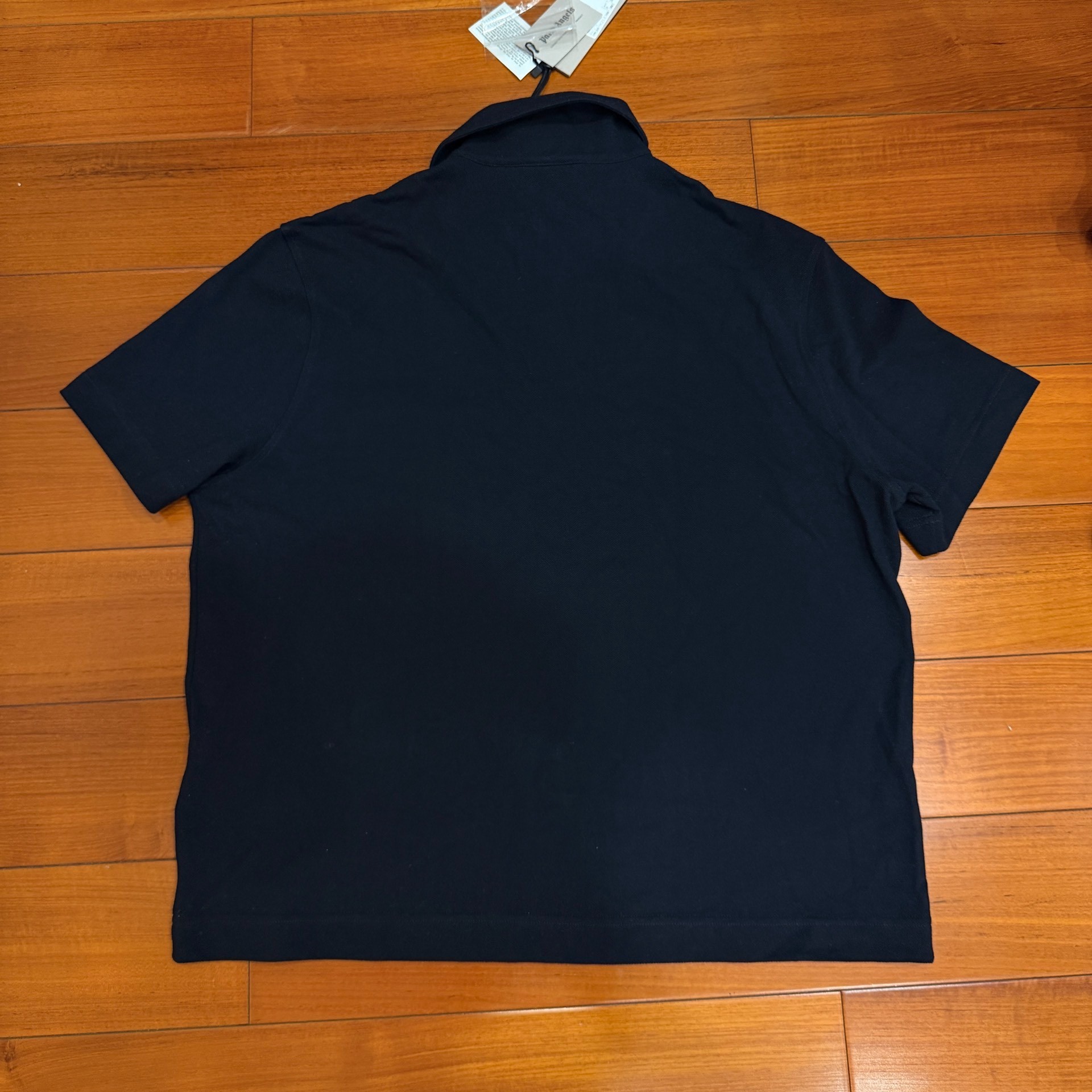 Palm Angels Oversized Black Short-Sleeve Polo — front