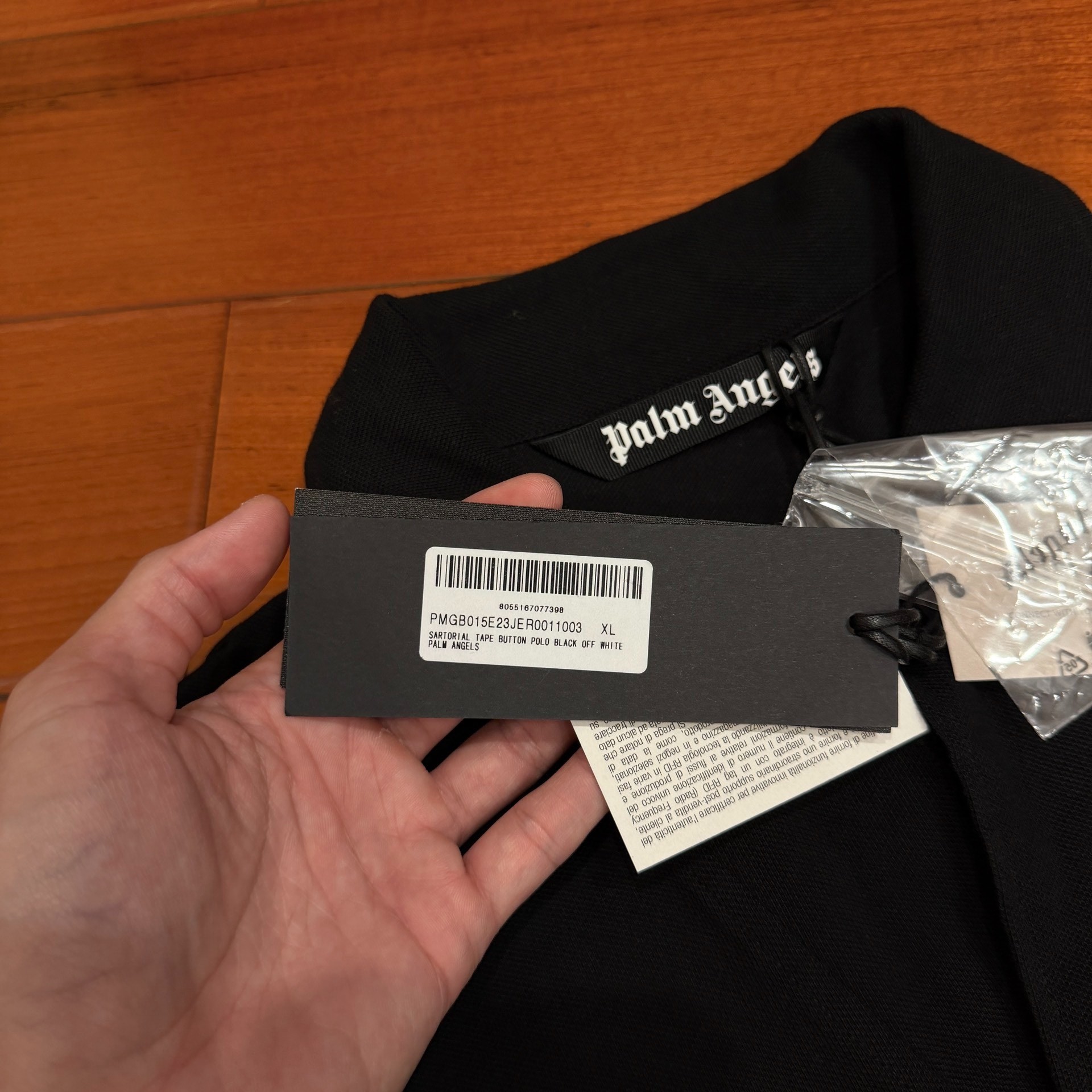 Palm Angels Oversized Black Short-Sleeve Polo — back