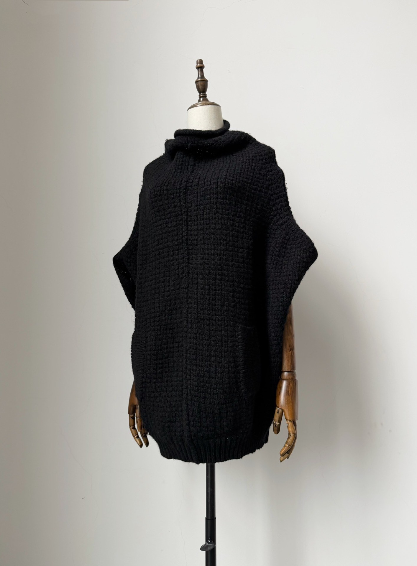Y's Thick Knit Cape Top — back