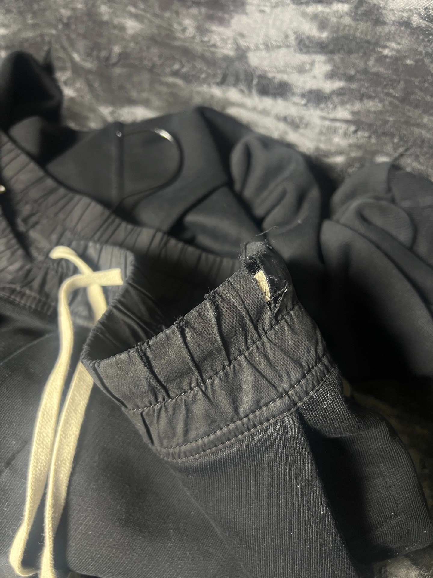 Rick Owens 16FW Fleece-Lined Drop Crotch Pants — label