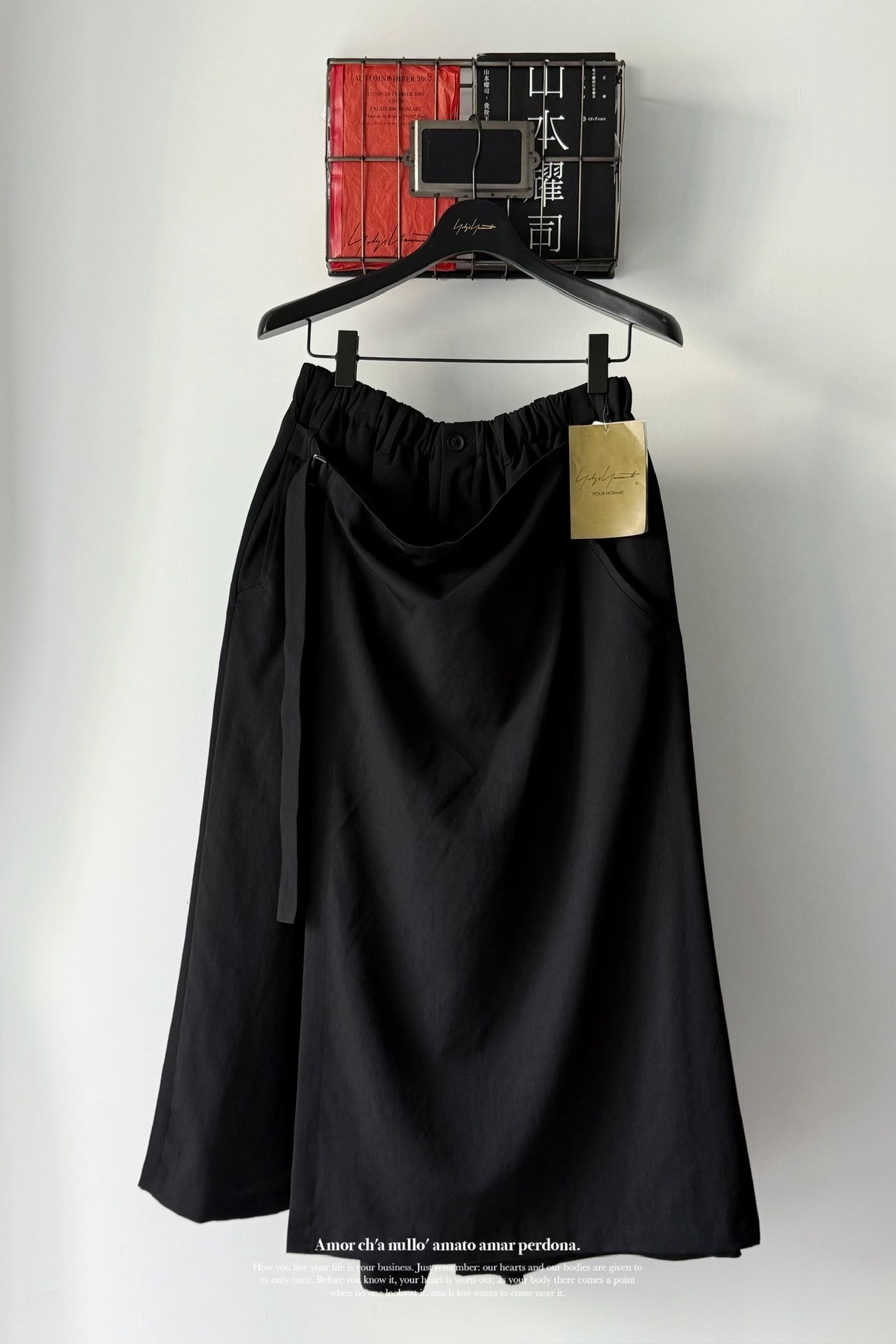 Yohji Yamamoto 23AW Black Skirt Pant — front