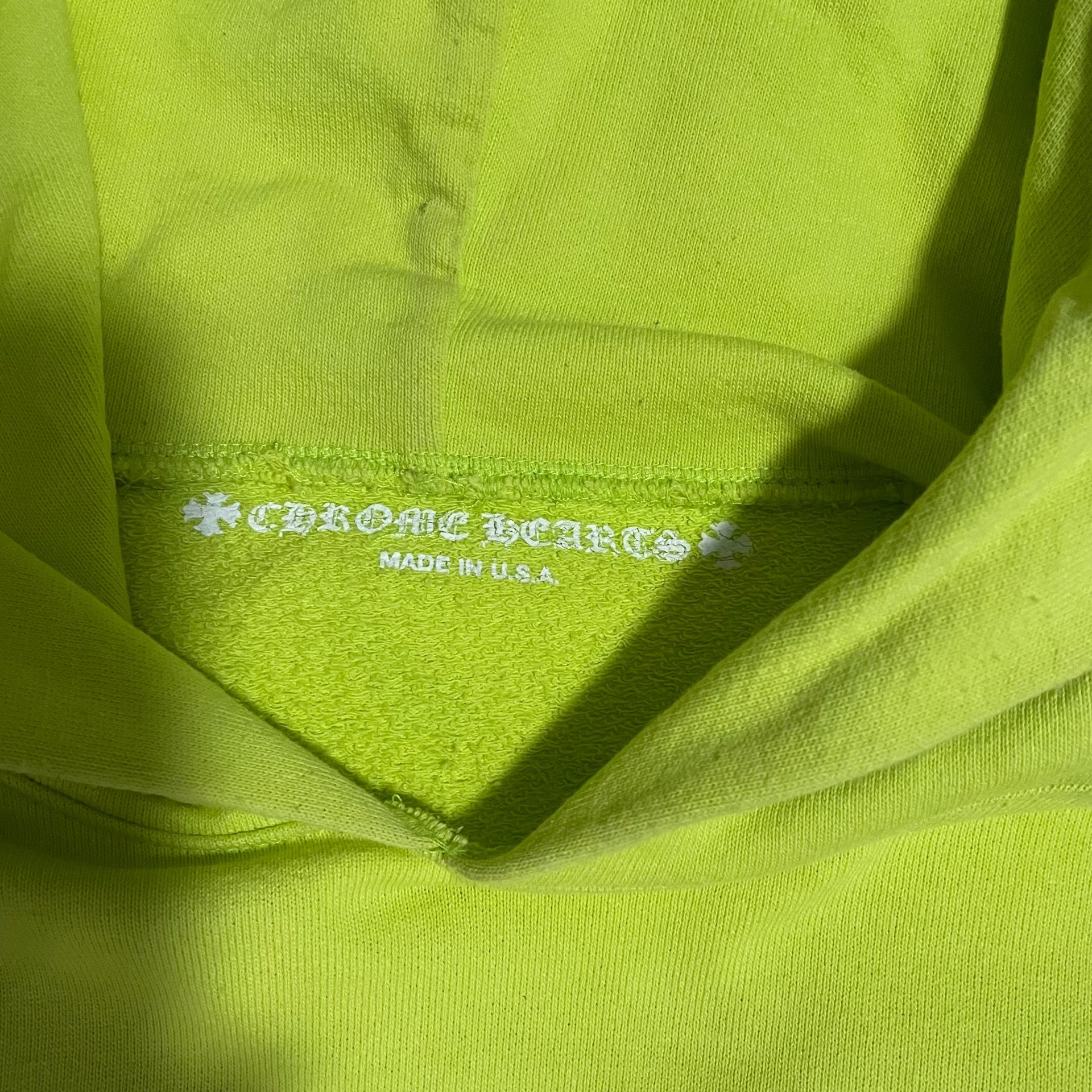 Chrome Hearts Matty Boy Lime Green Hoodie — detail