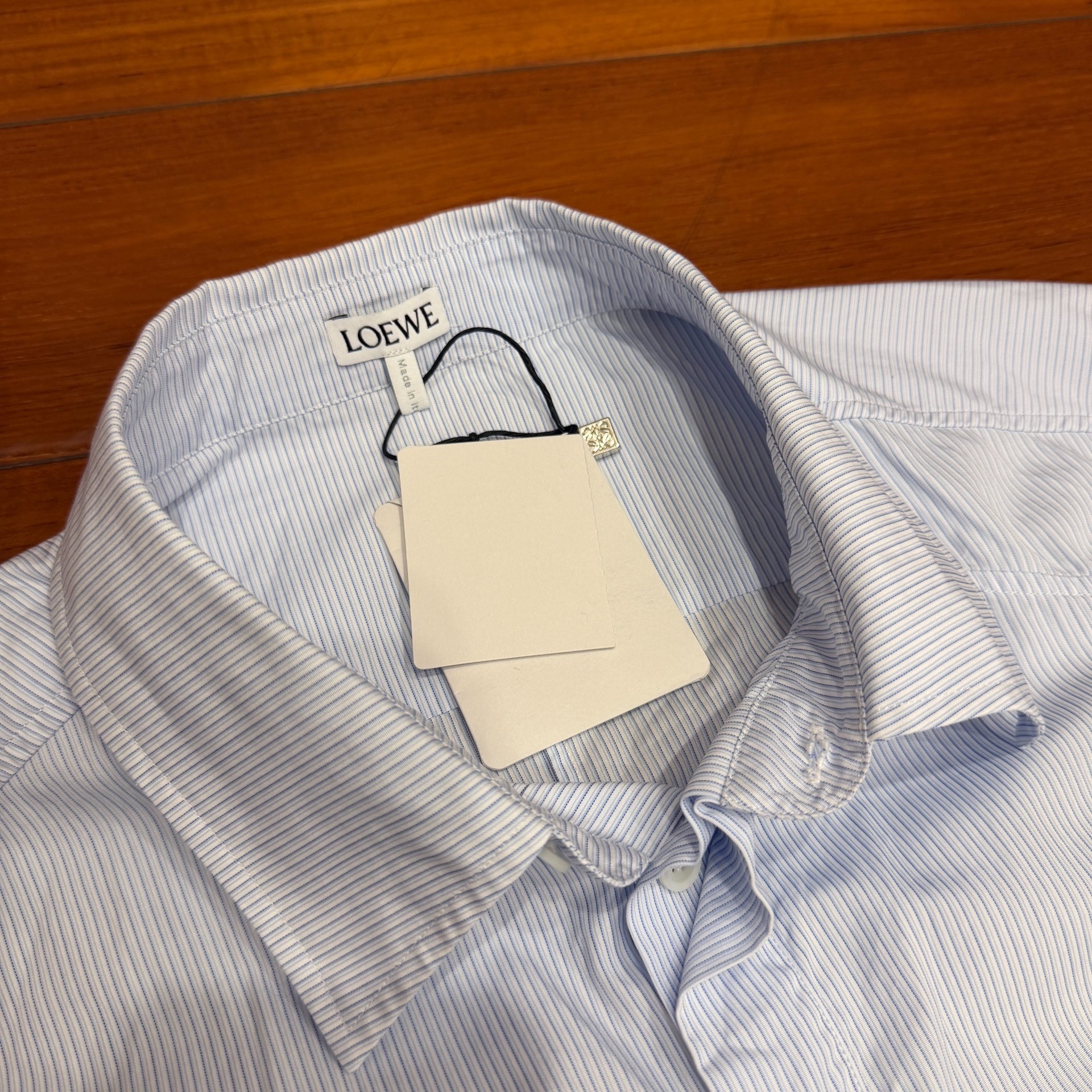 LOEWE Striped Asymmetric Long-sleeve Shirt — detail