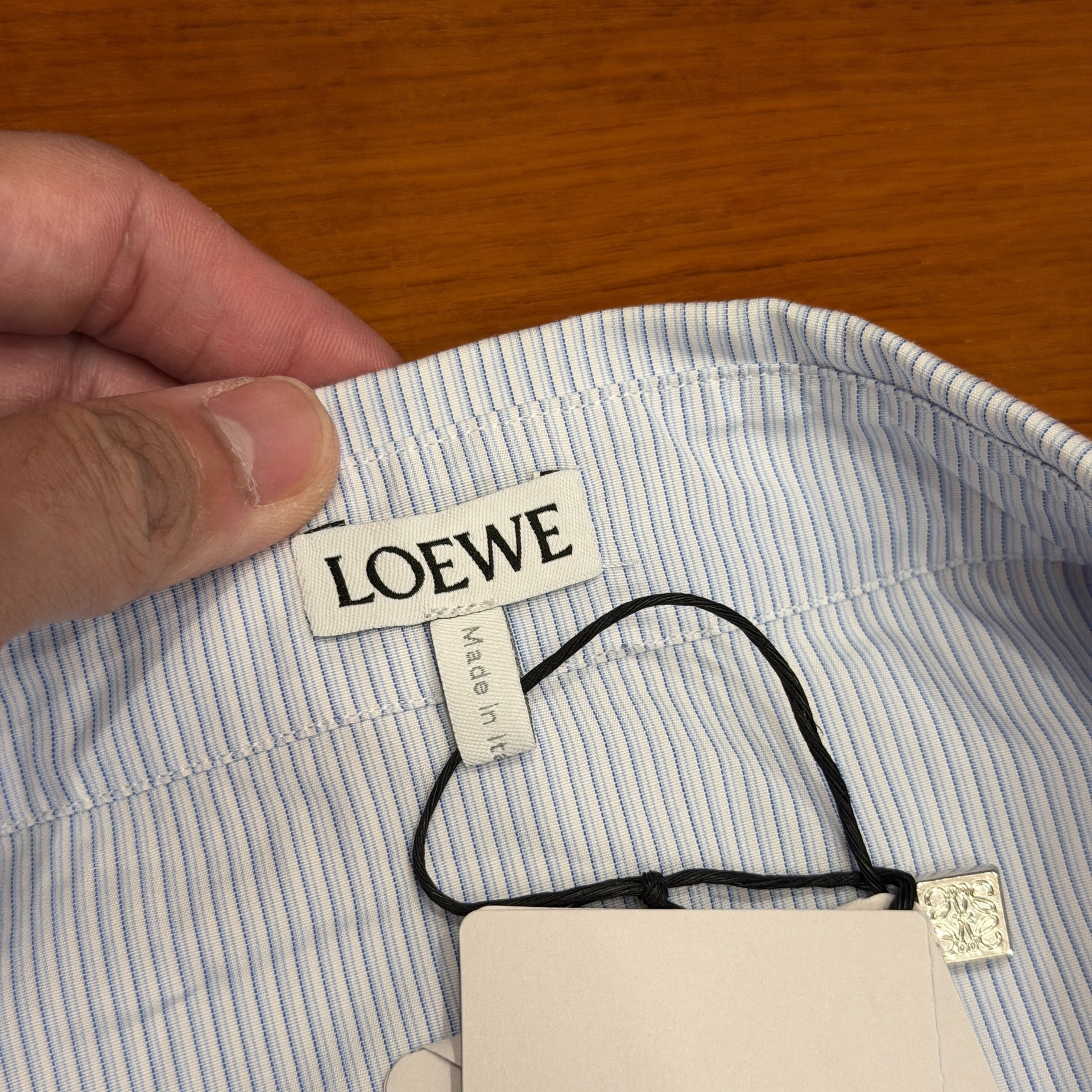 LOEWE Striped Asymmetric Long-sleeve Shirt — back
