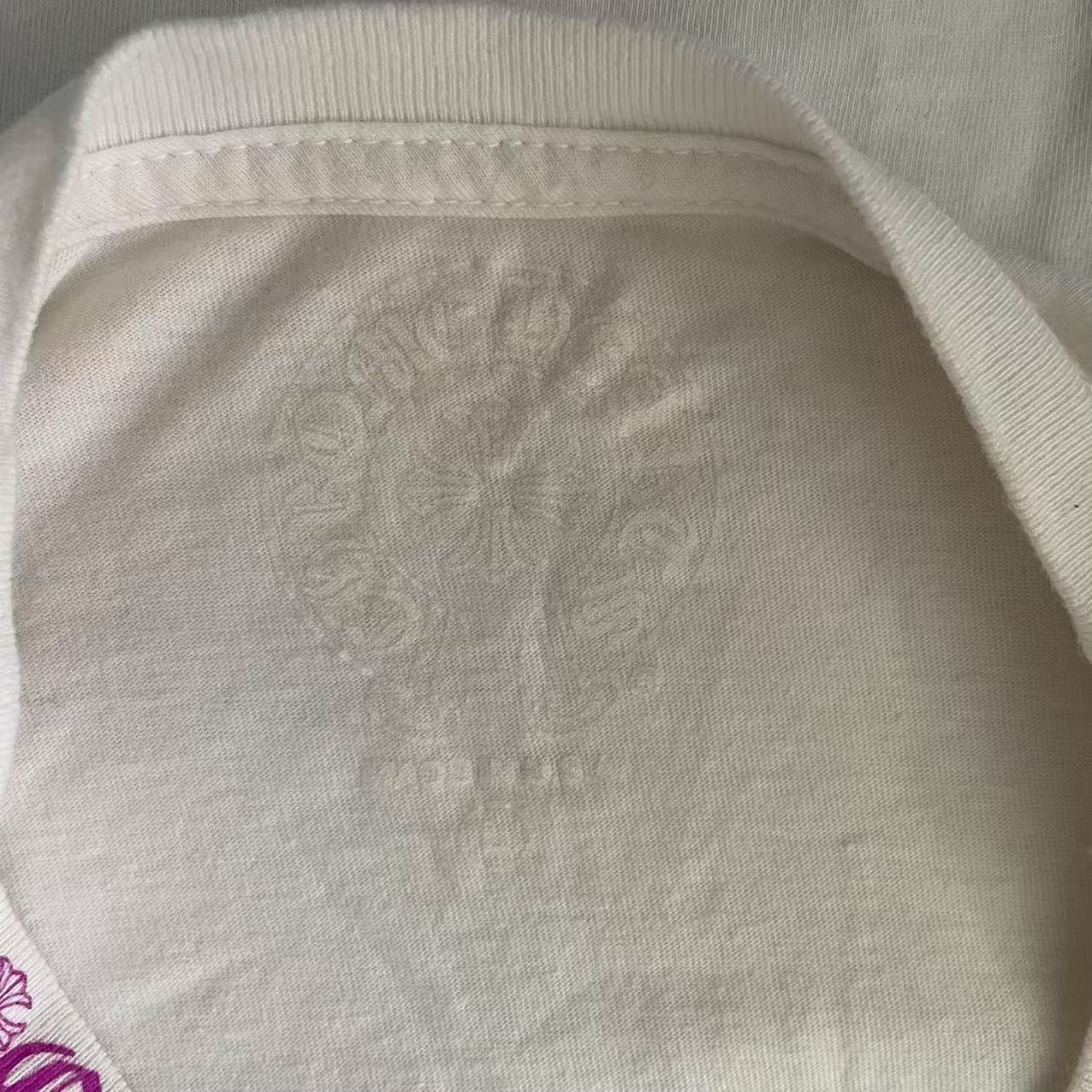 Chrome Hearts Purple Accent White Long Sleeve Tee — detail
