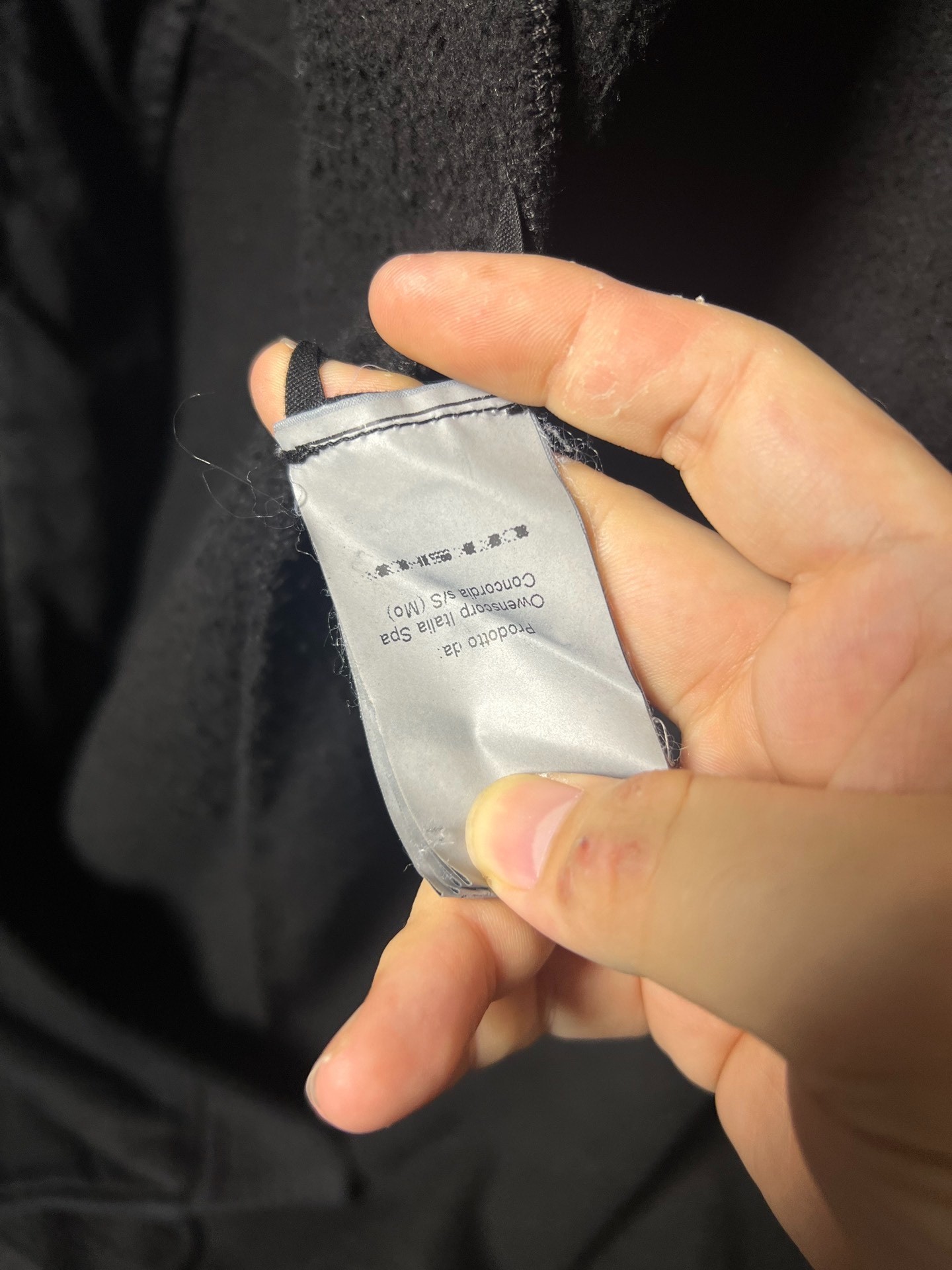 Rick Owens 16FW Long Padded Trench — label