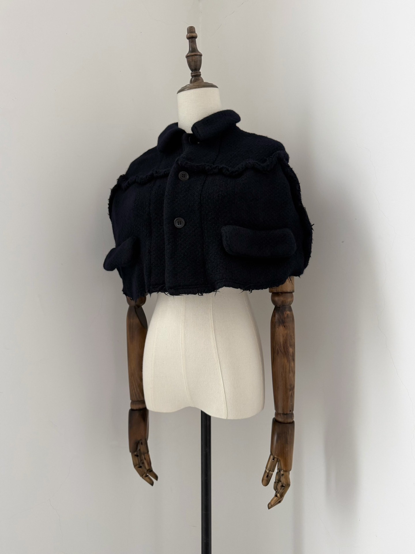 Comme des Garcons 2002 Wool Cape Top — back