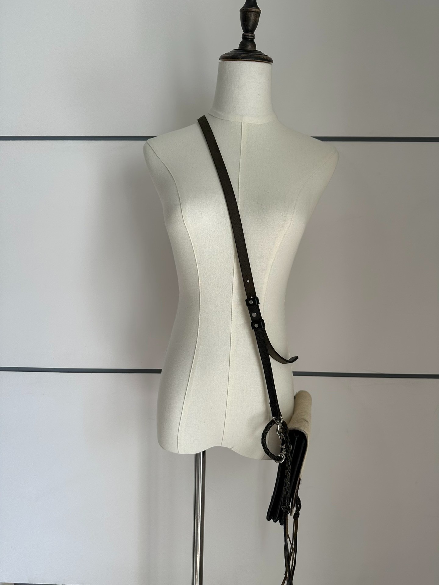 Y's Yohji Yamamoto Cow-Print Horsehair Bag — back