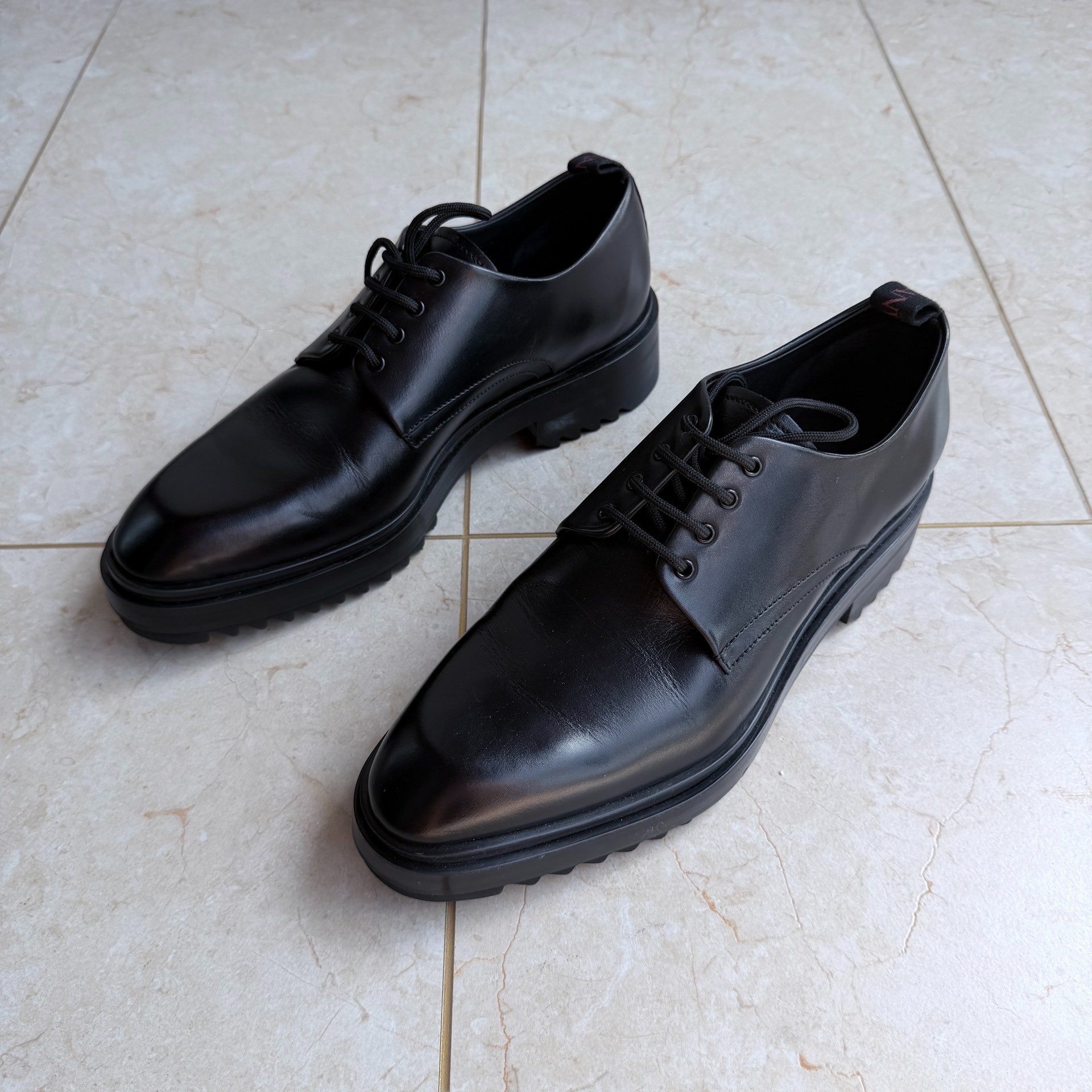 Lanvin Black Leather Derby Shoes