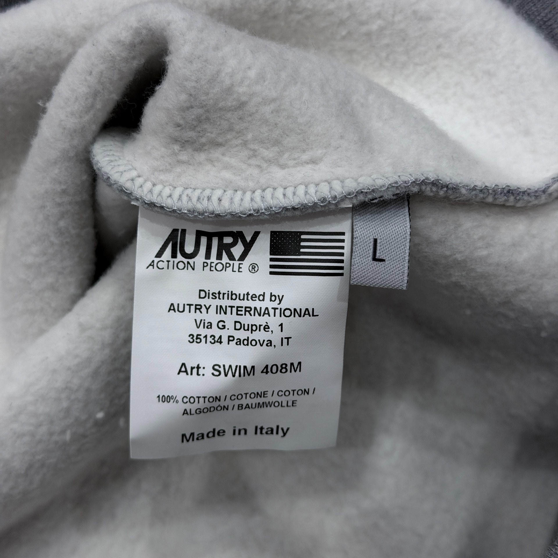 Autry Gray Crewneck Sweatshirt — label