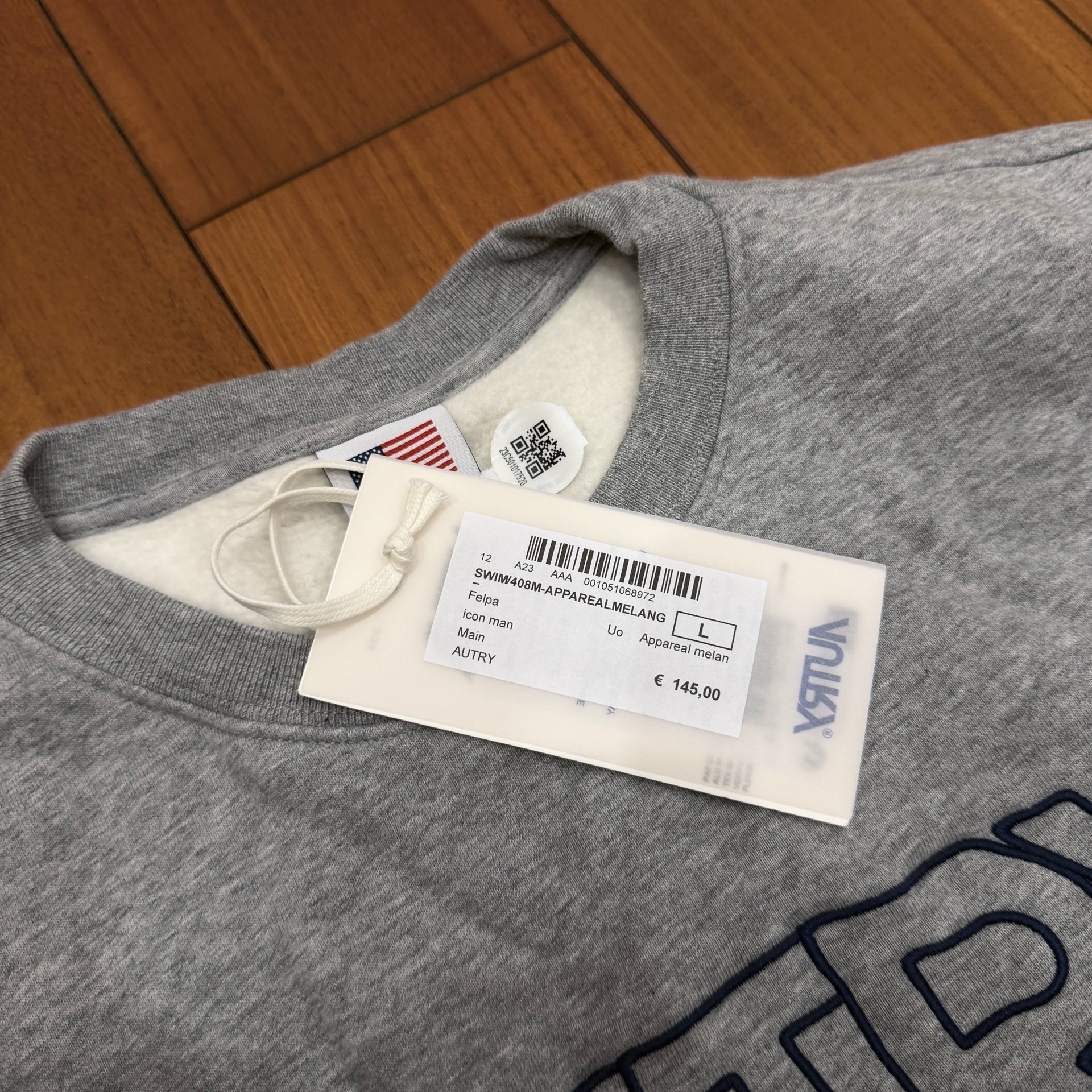 Autry Gray Crewneck Sweatshirt — back
