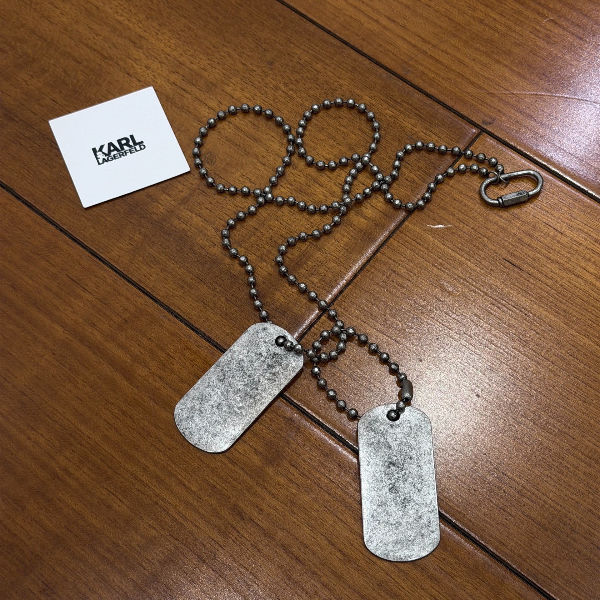 Karl Lagerfeld x Alled Martinez Dog Tag Necklace — front