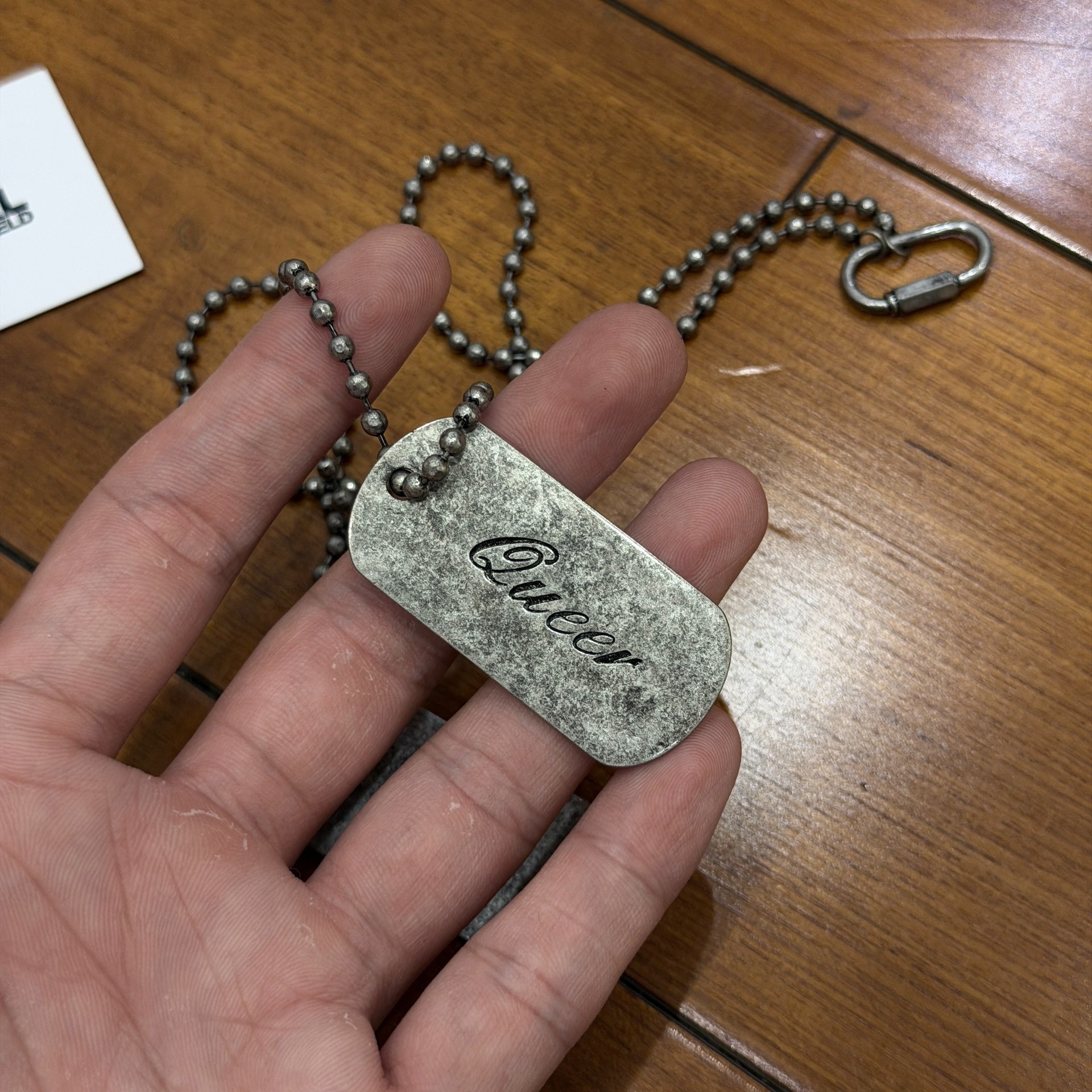 Karl Lagerfeld x Alled Martinez Dog Tag Necklace — detail