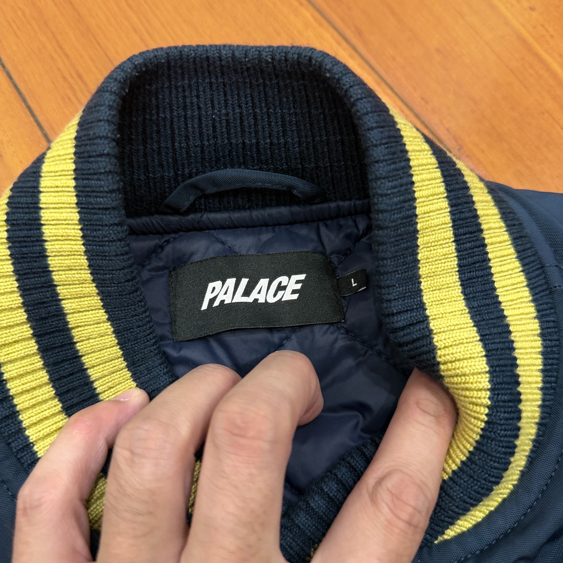 Palace FW25 Muay Navy Varsity Jacket — back