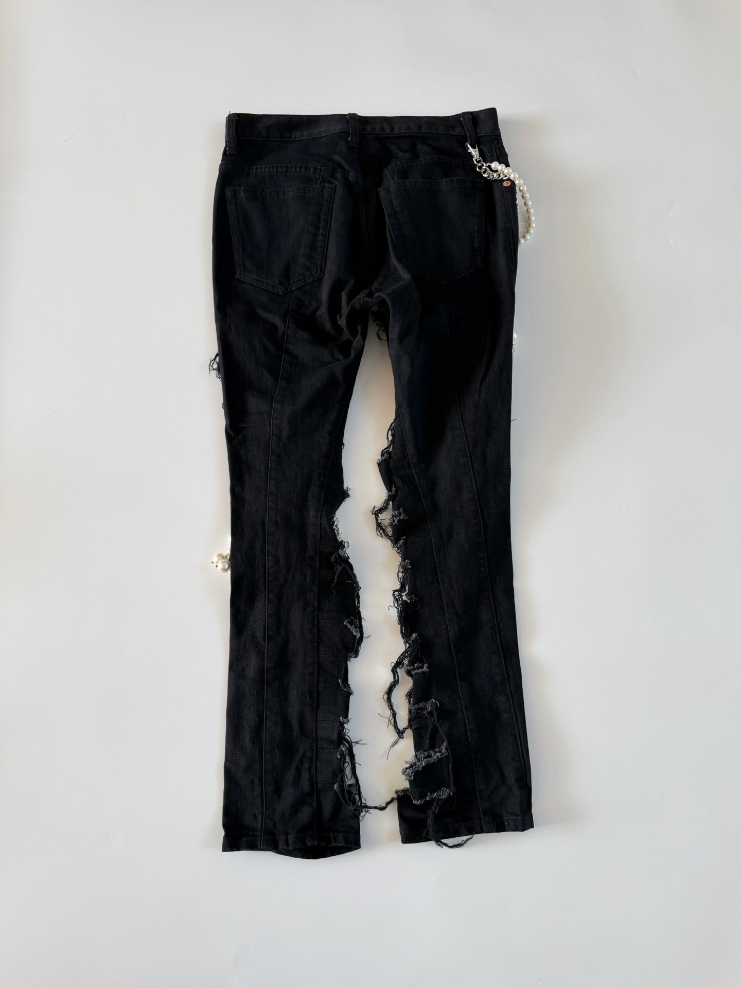 Junya Watanabe Distressed Beaded Jeans — back